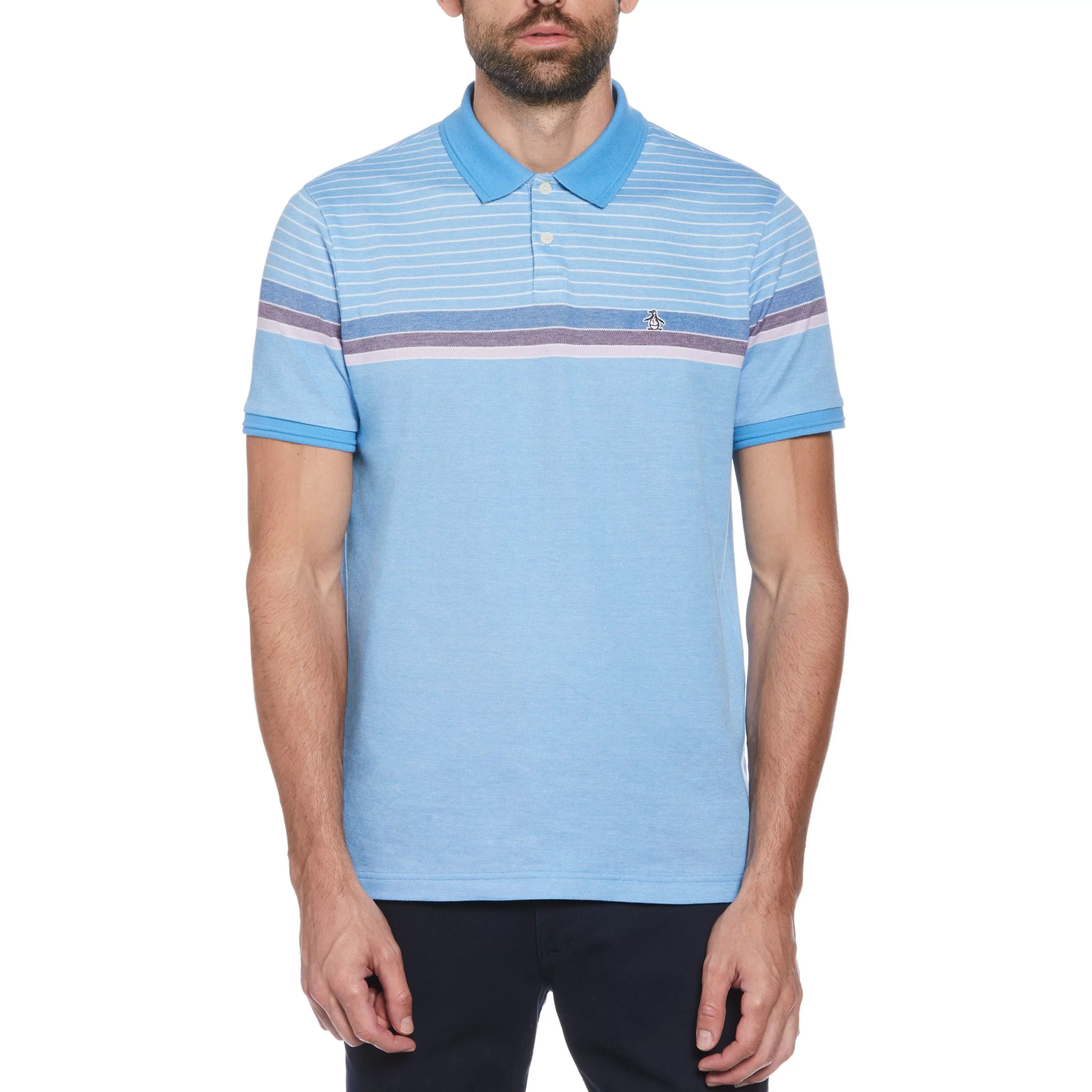 Best Sale Engineered Stripe Birdseye Polo Men Polos