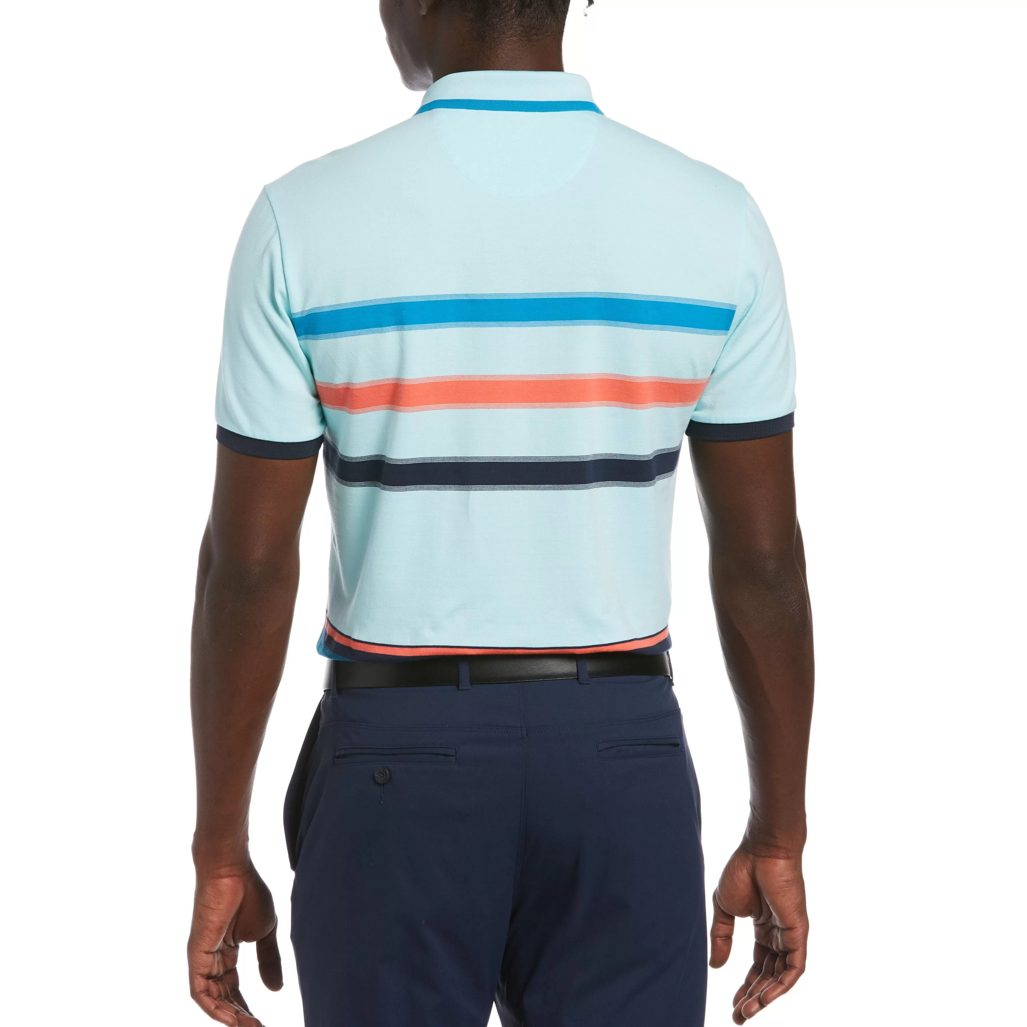 New Engineered Stripe Golf Polo Men Polos