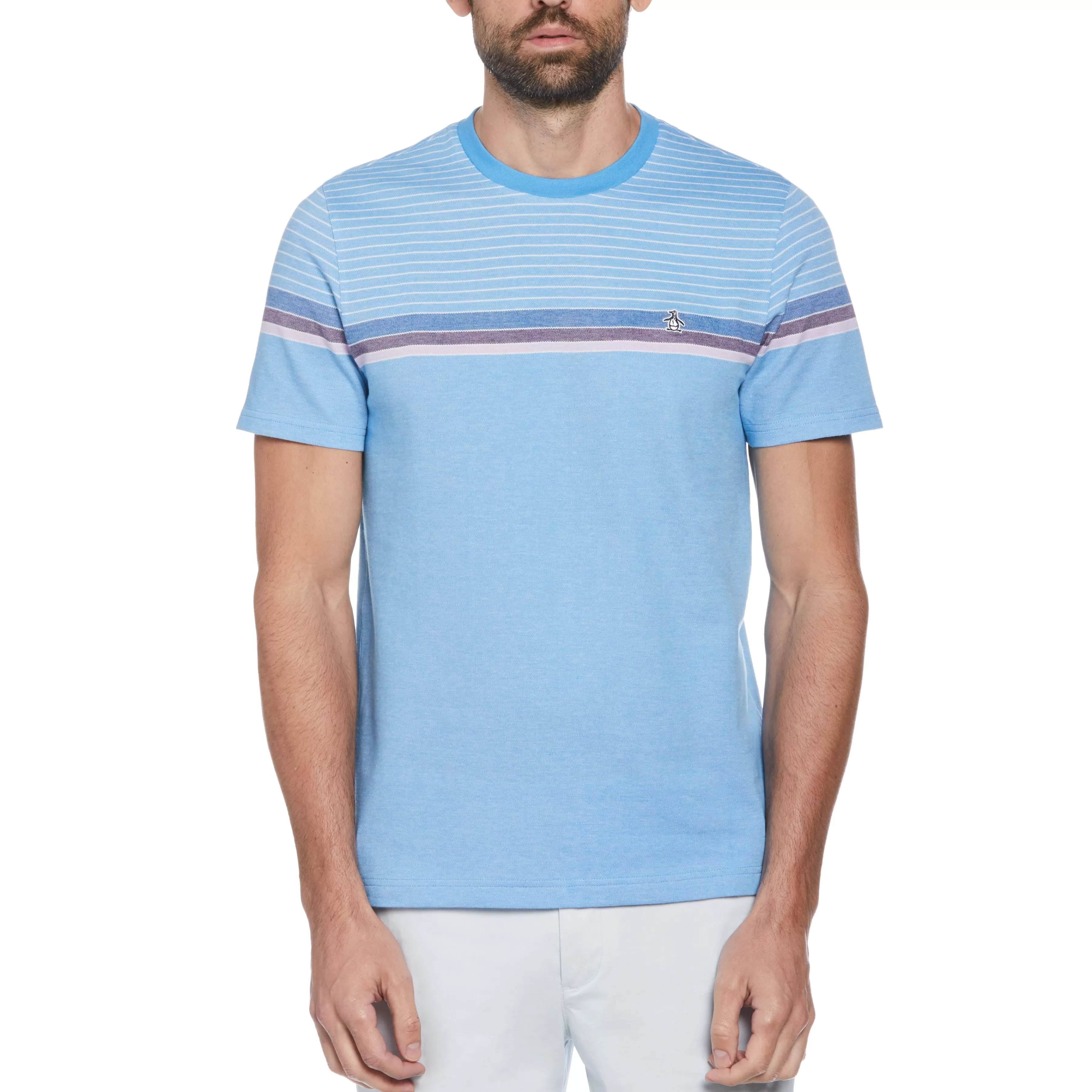 Online Engineered Stripe Pique Tee Men Tees