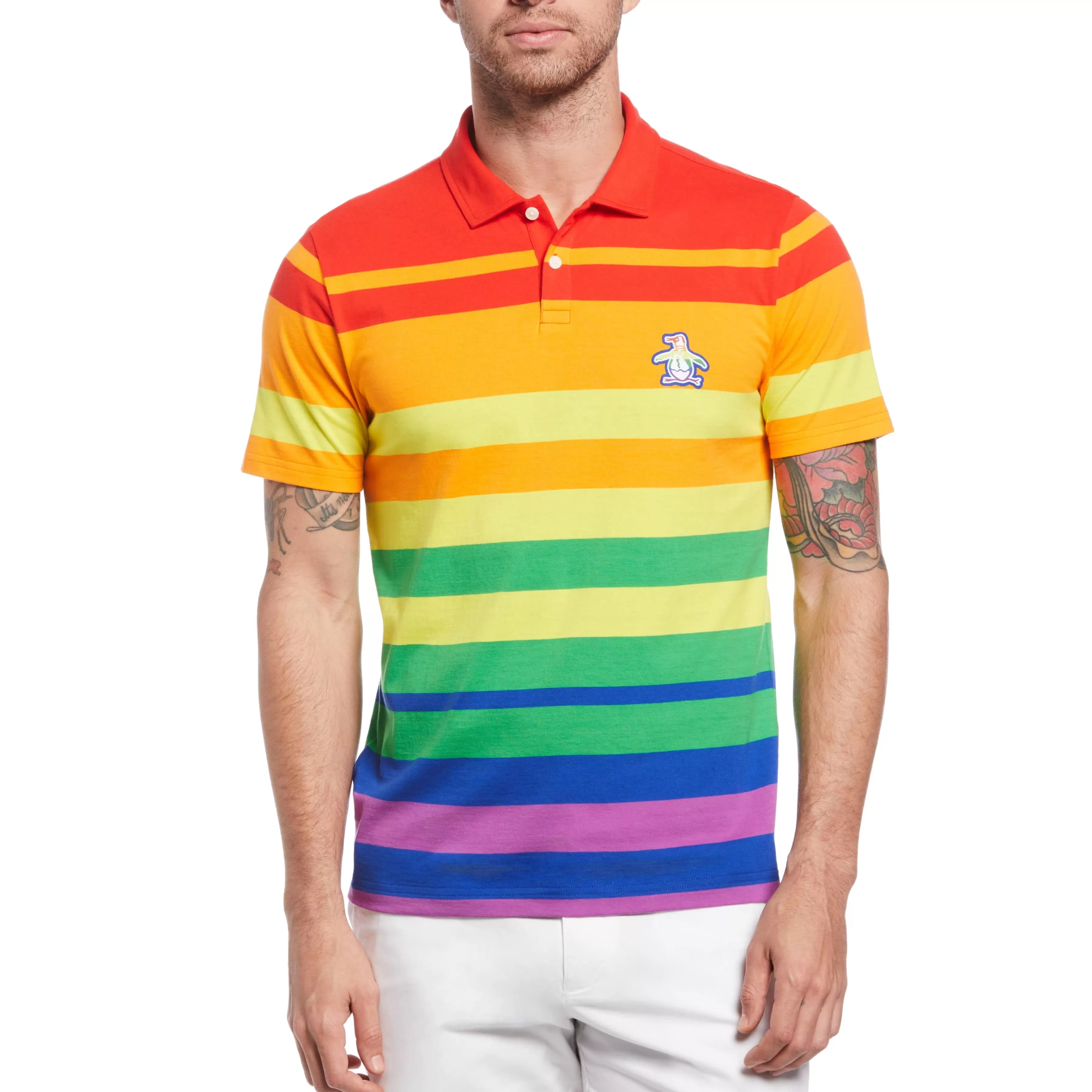 Cheap Engineered Stripe Polo Pride Pete Men Polos