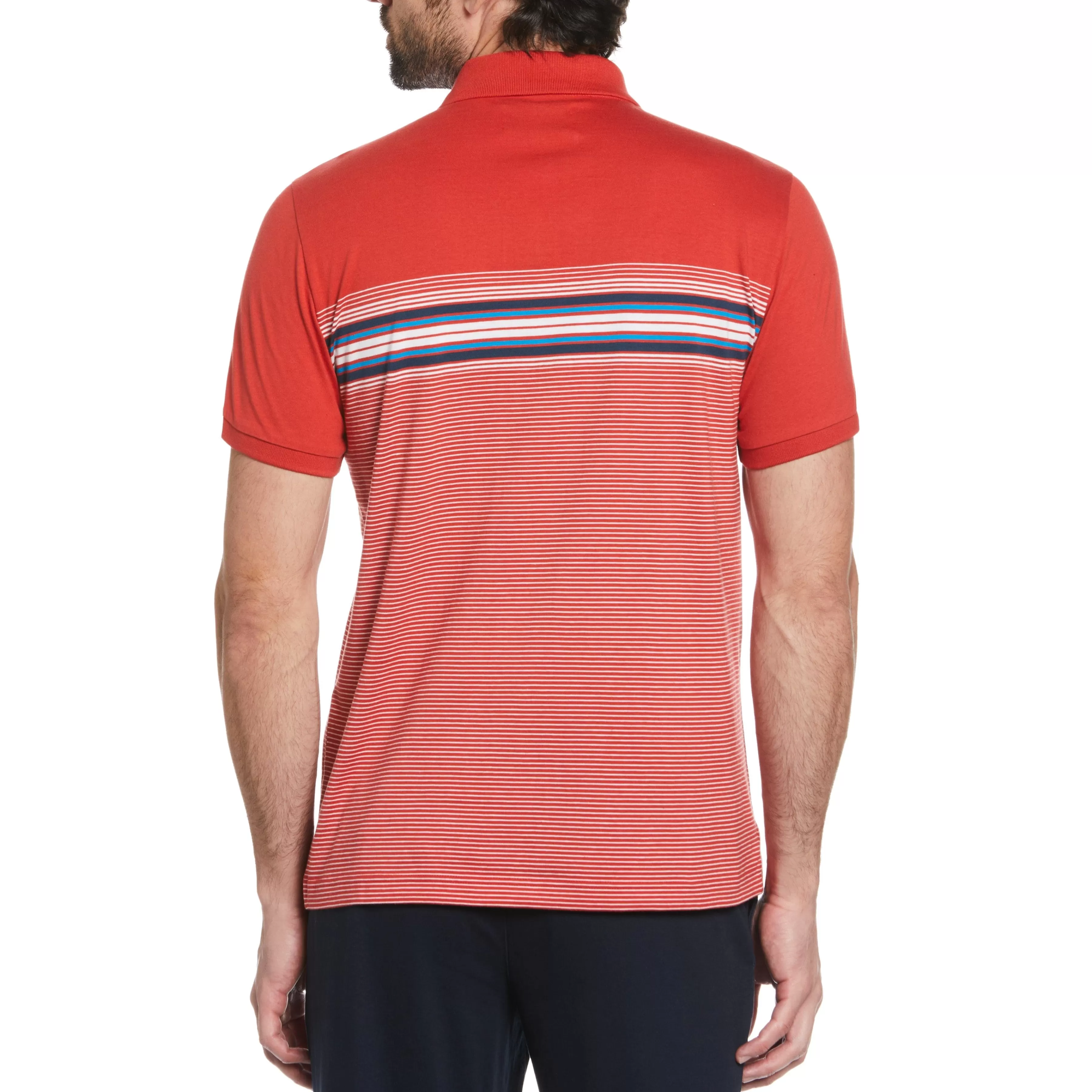 Best Sale Engineered Stripe Print Polo Men Polos