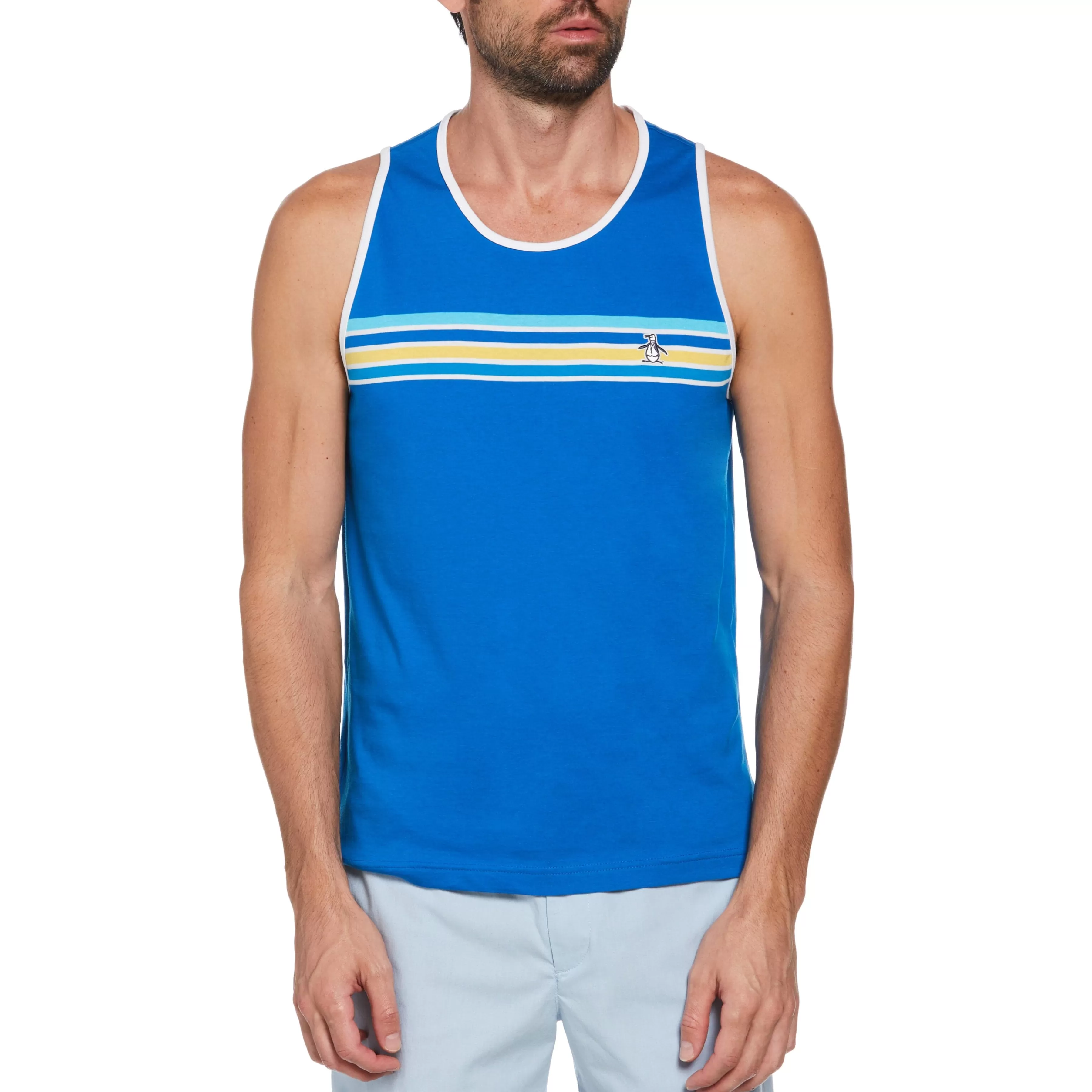 Discount Engineered Stripe Tank Top Men Tees