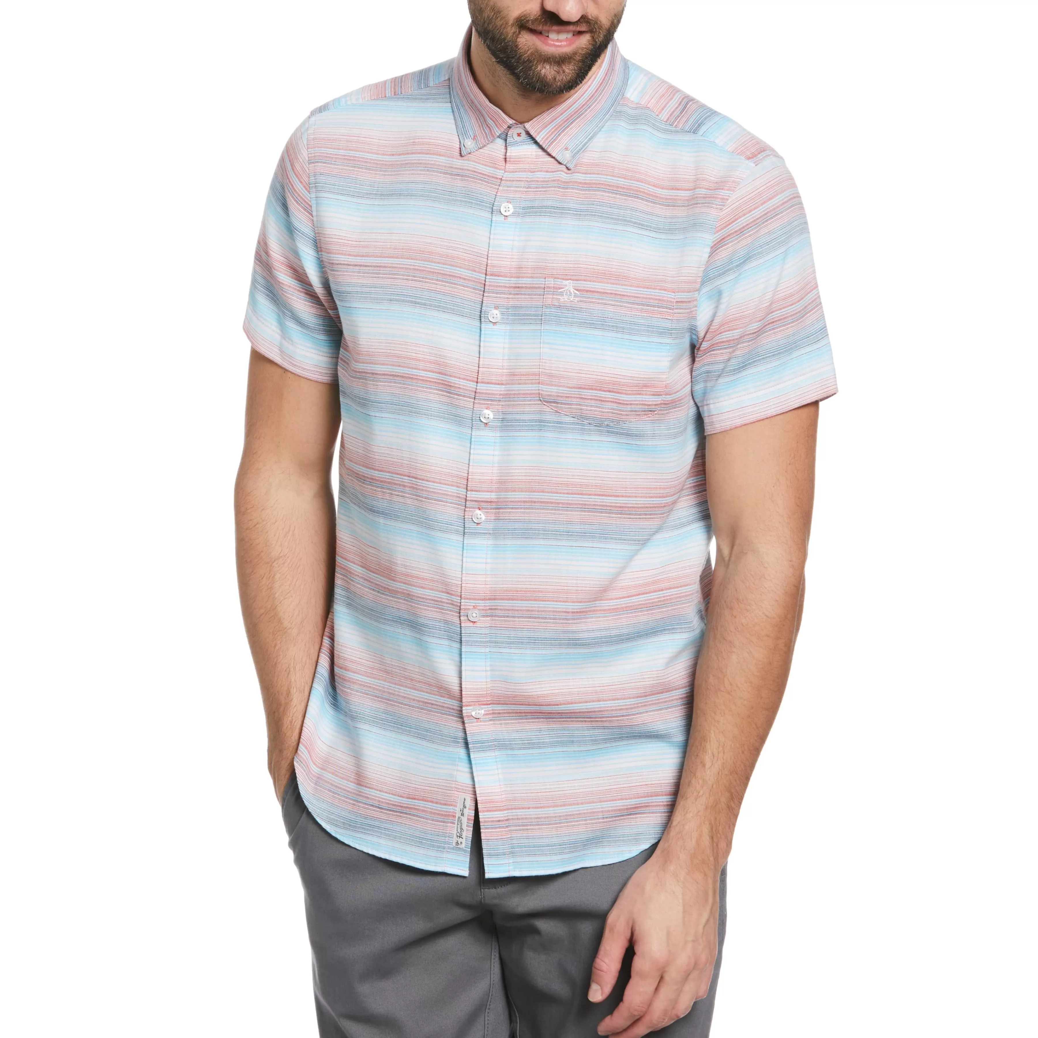 Online Faded Engineered Stripe Shirt Men Shirts