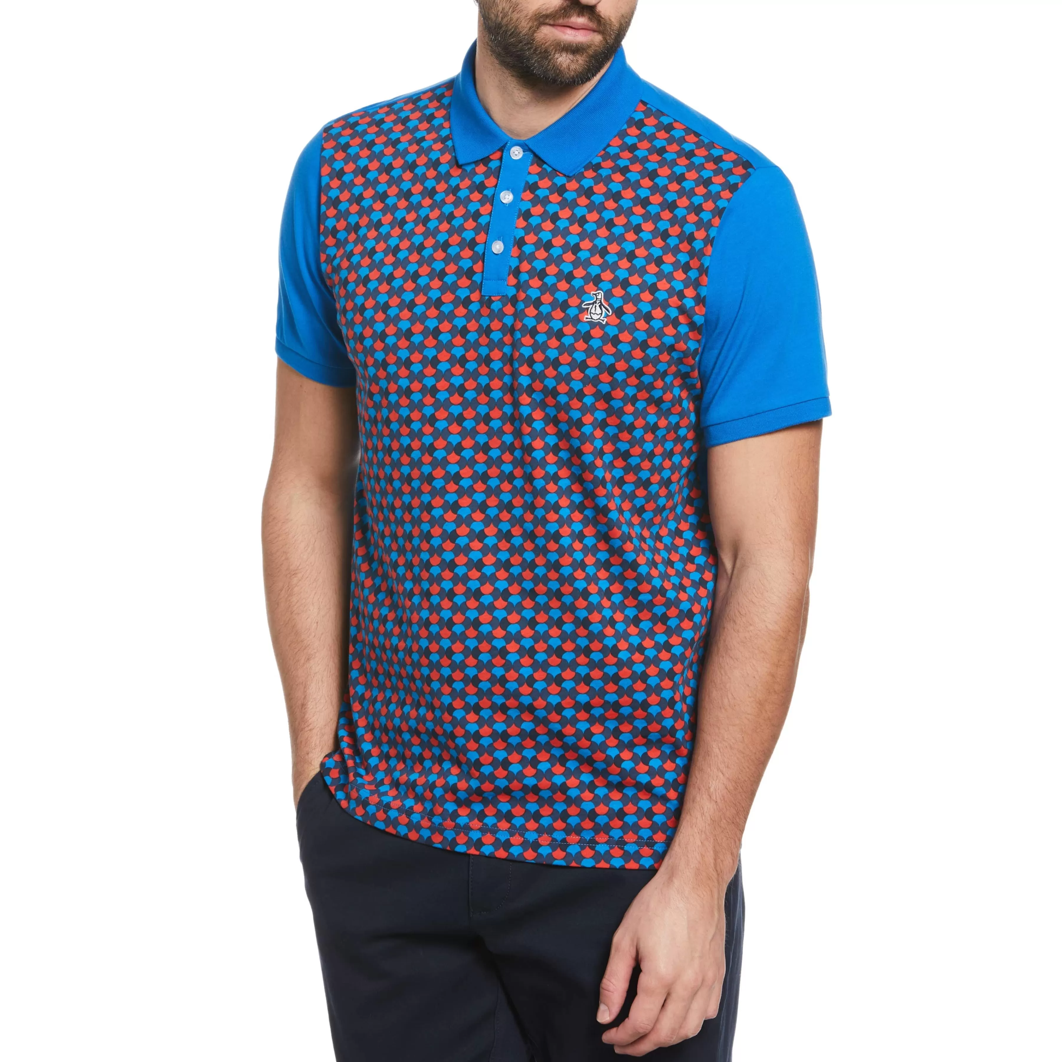 Hot Fan Print Front Polo Men Polos