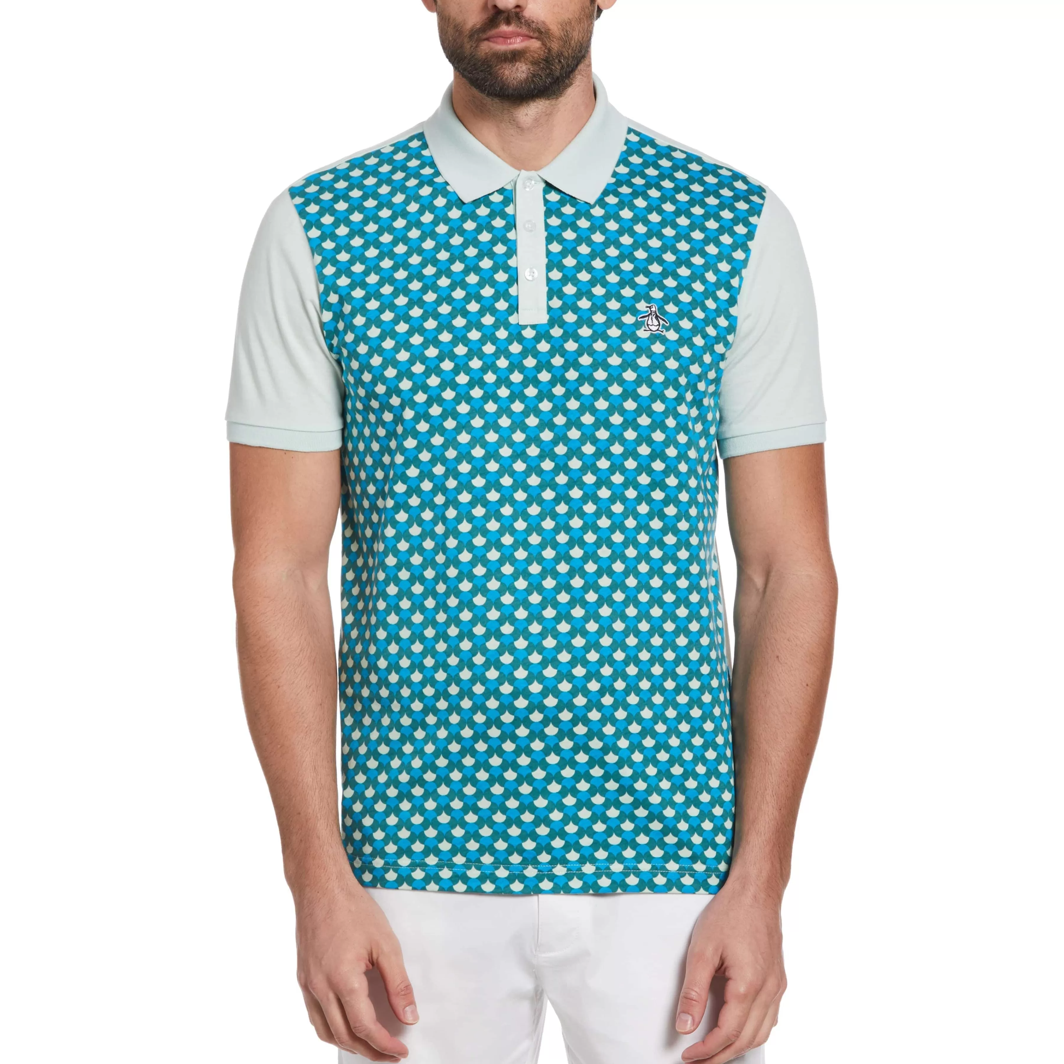 Best Sale Fan Print Front Polo Men Polos