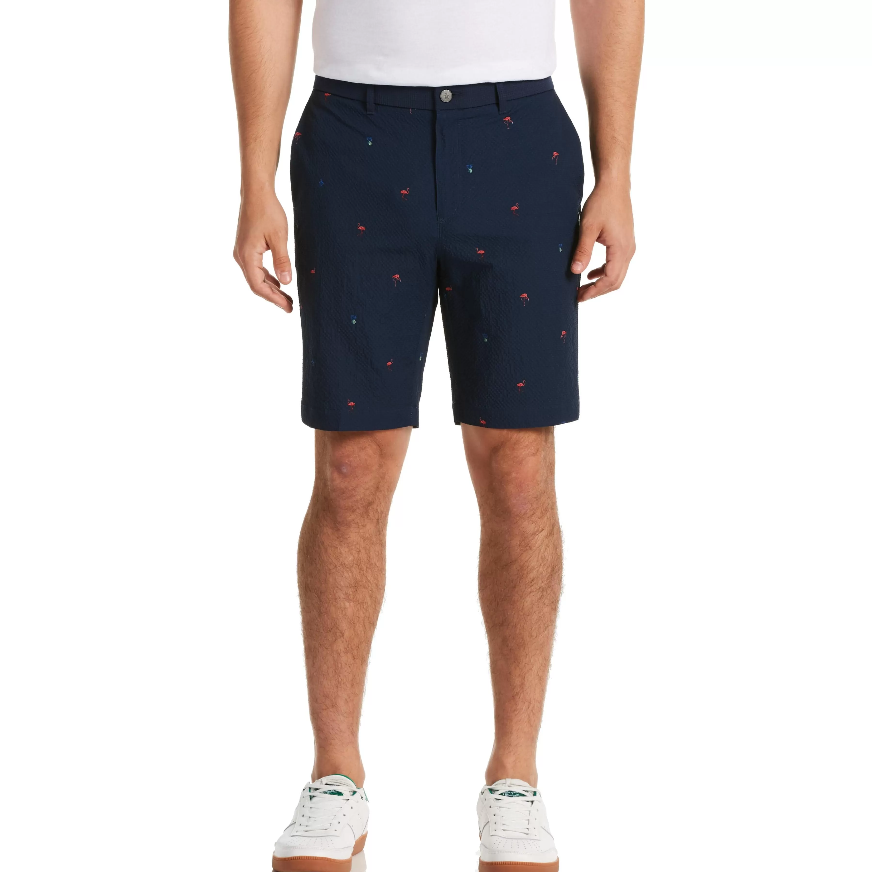 Outlet Flamingo Seersucker Golf Short Men Shorts