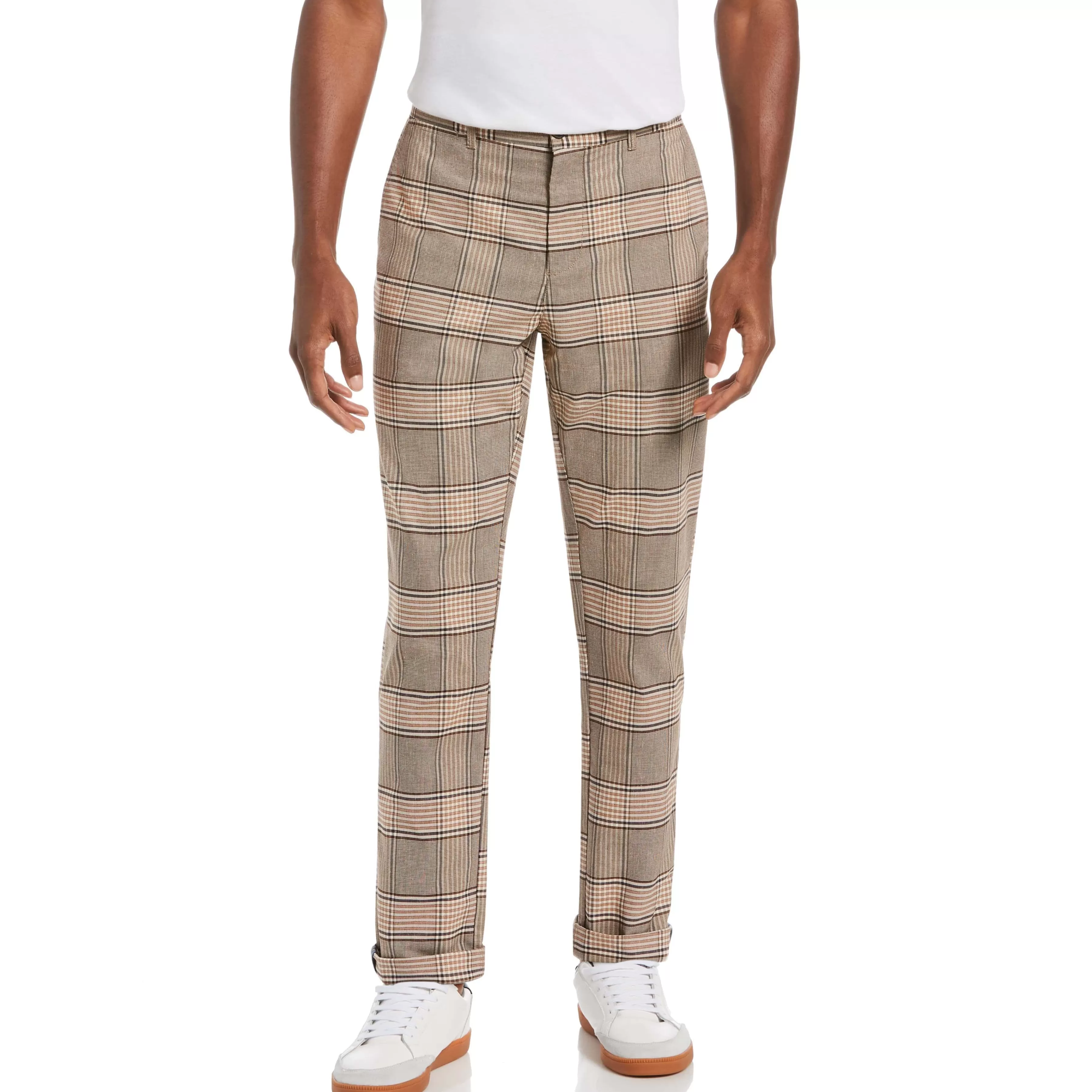 Best Flat Front Plaid Pant Men Pants