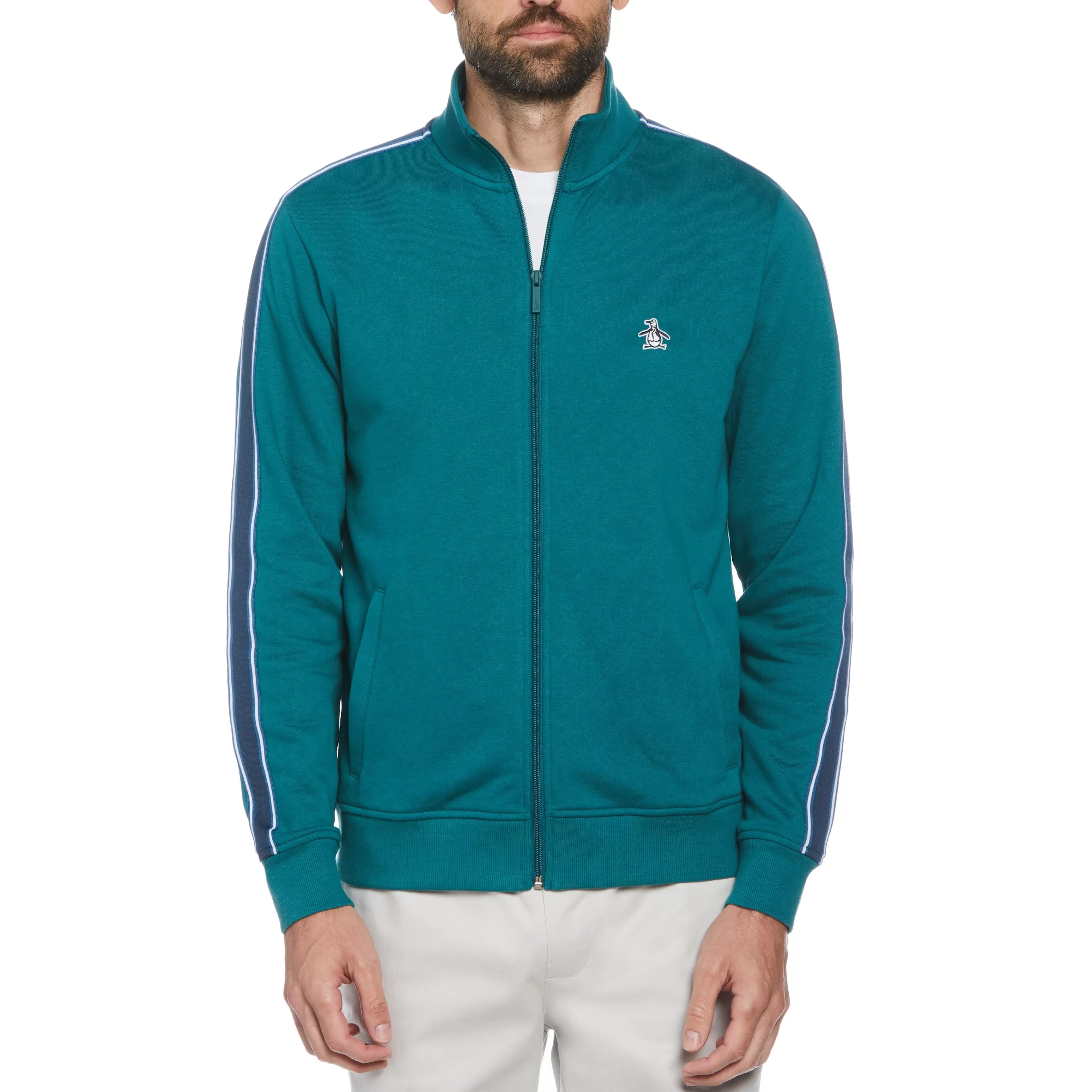 Shop Fleece Side Tape Track Jacket Men Jackets & Vests
