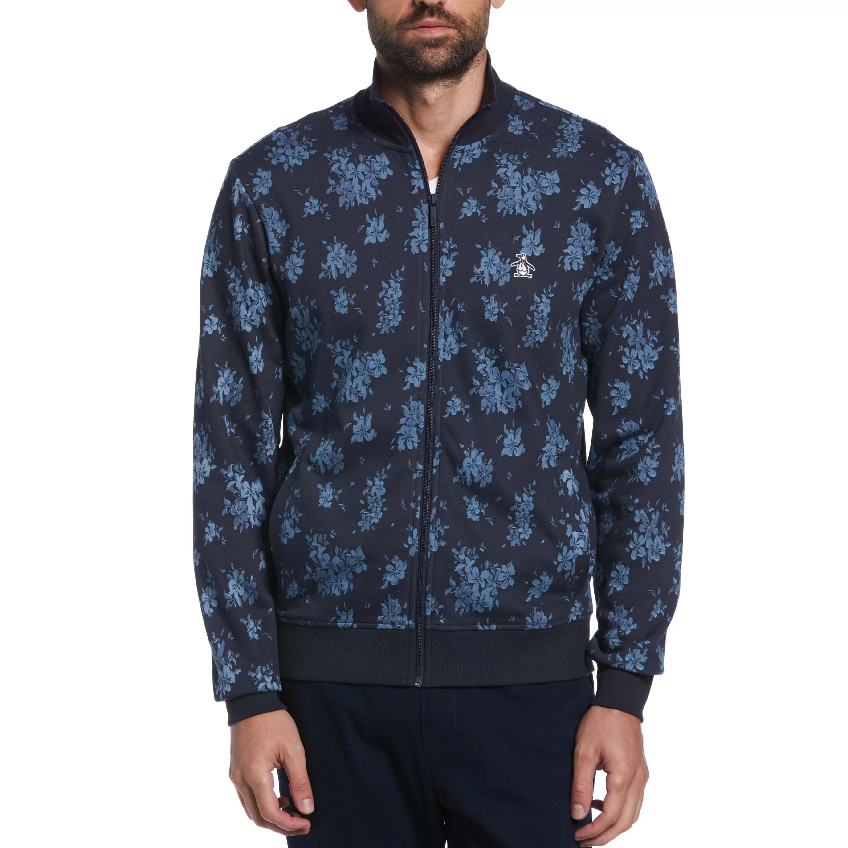 Clearance Floral Fleece Track Jacket Men Jackets & Vests