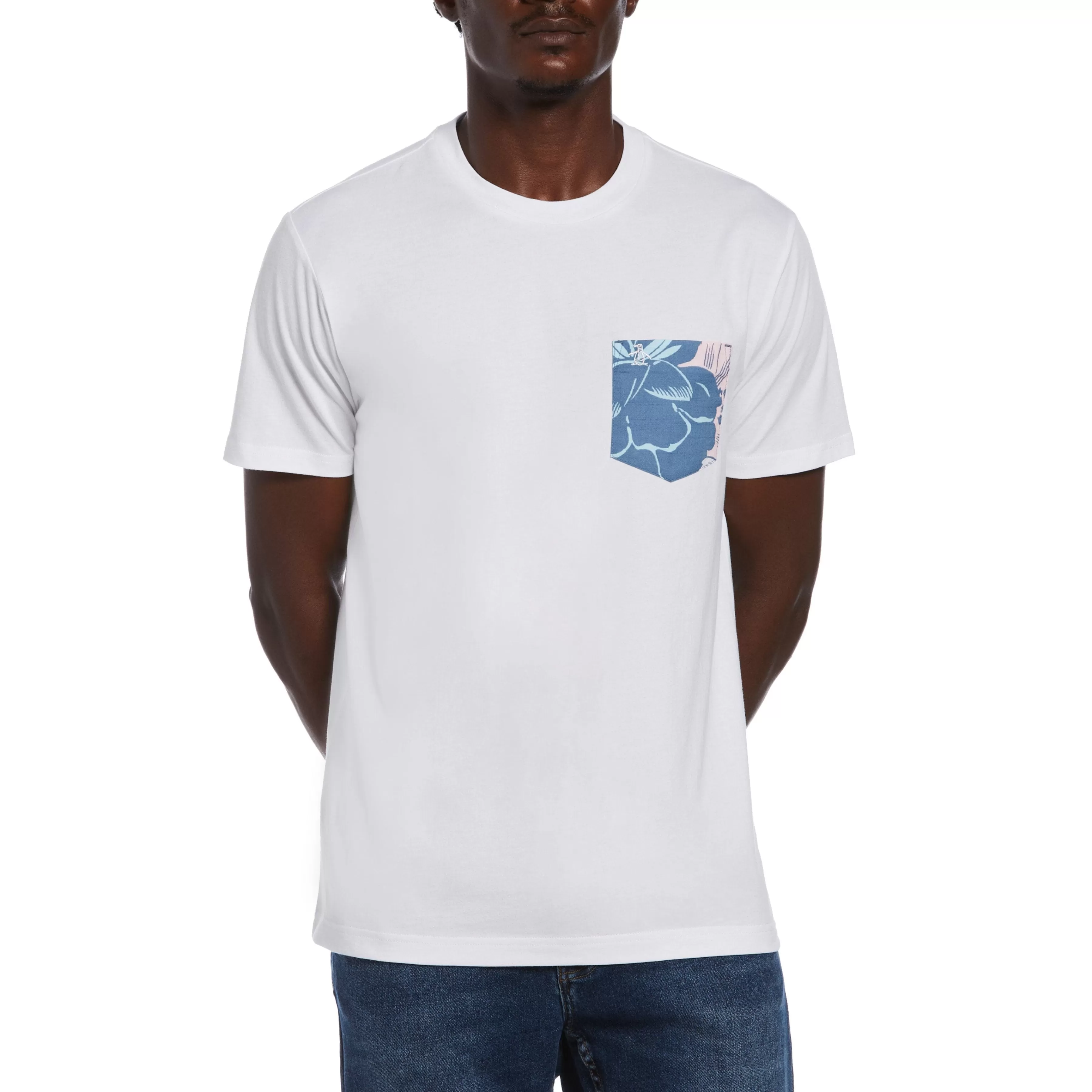 Flash Sale Floral Pocket Fashion Tee Men Tees