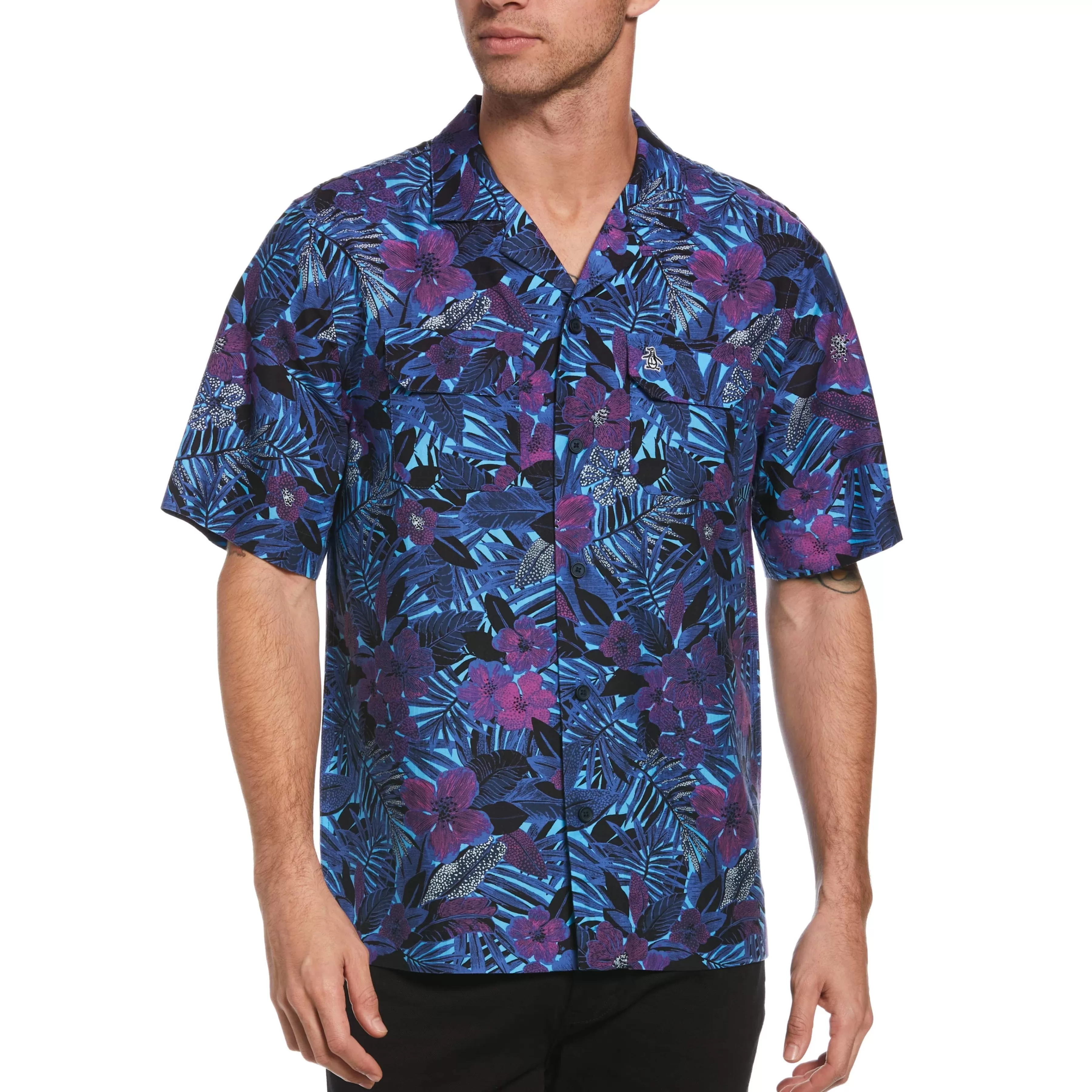 Clearance Floral Print Bowling Shirt Men Shirts