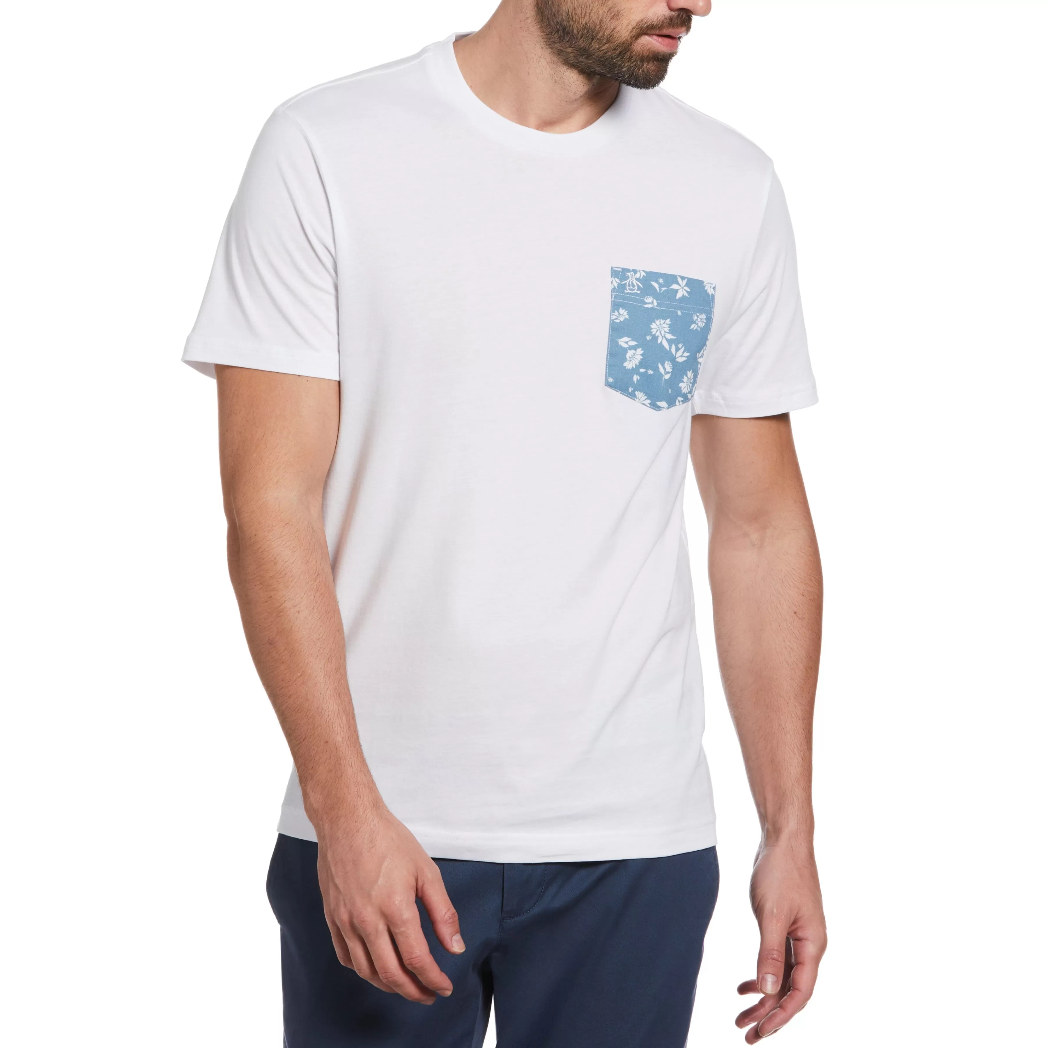 Online Floral Print Pocket Tee Men Tees