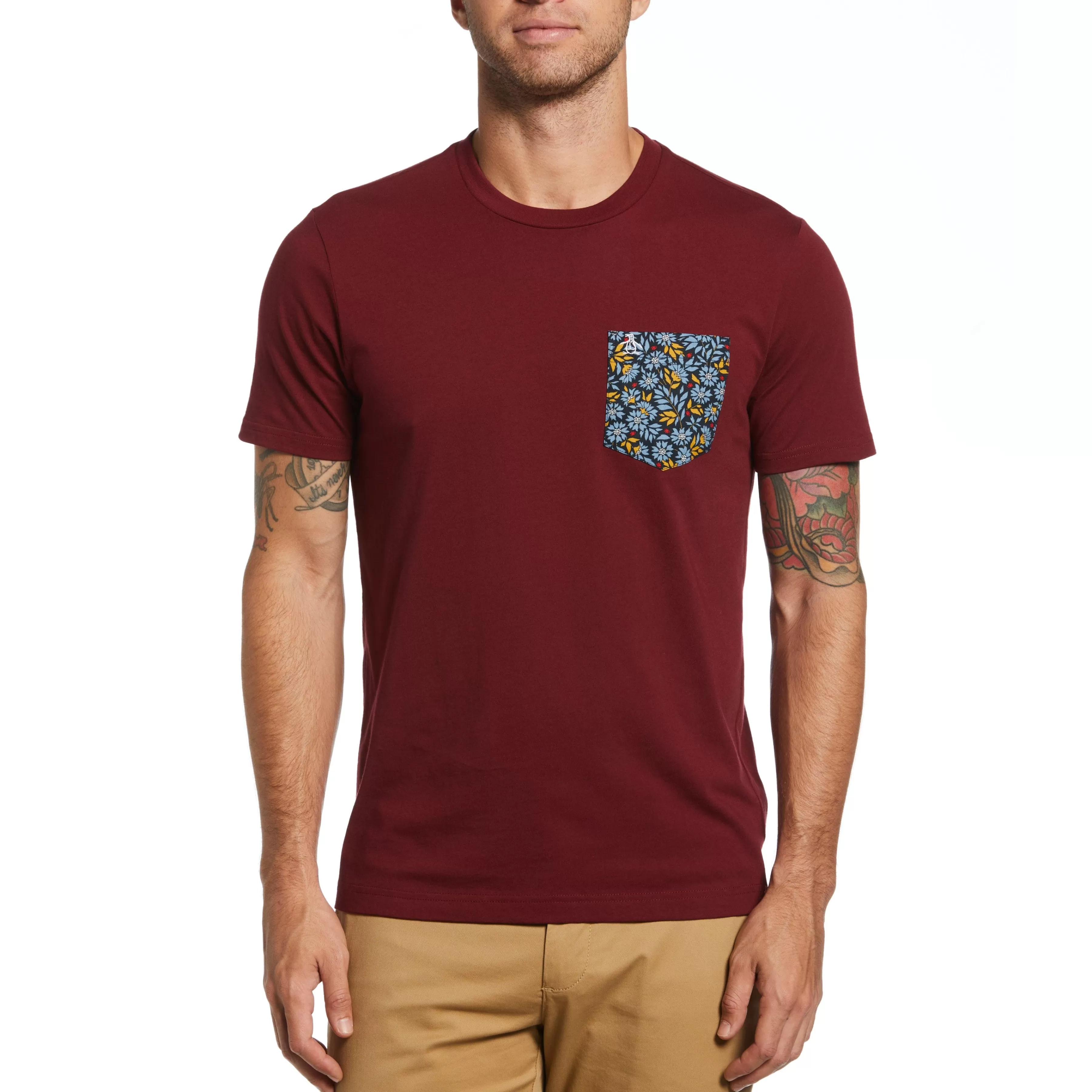Store Floral Print Pocket Tee Men Tees