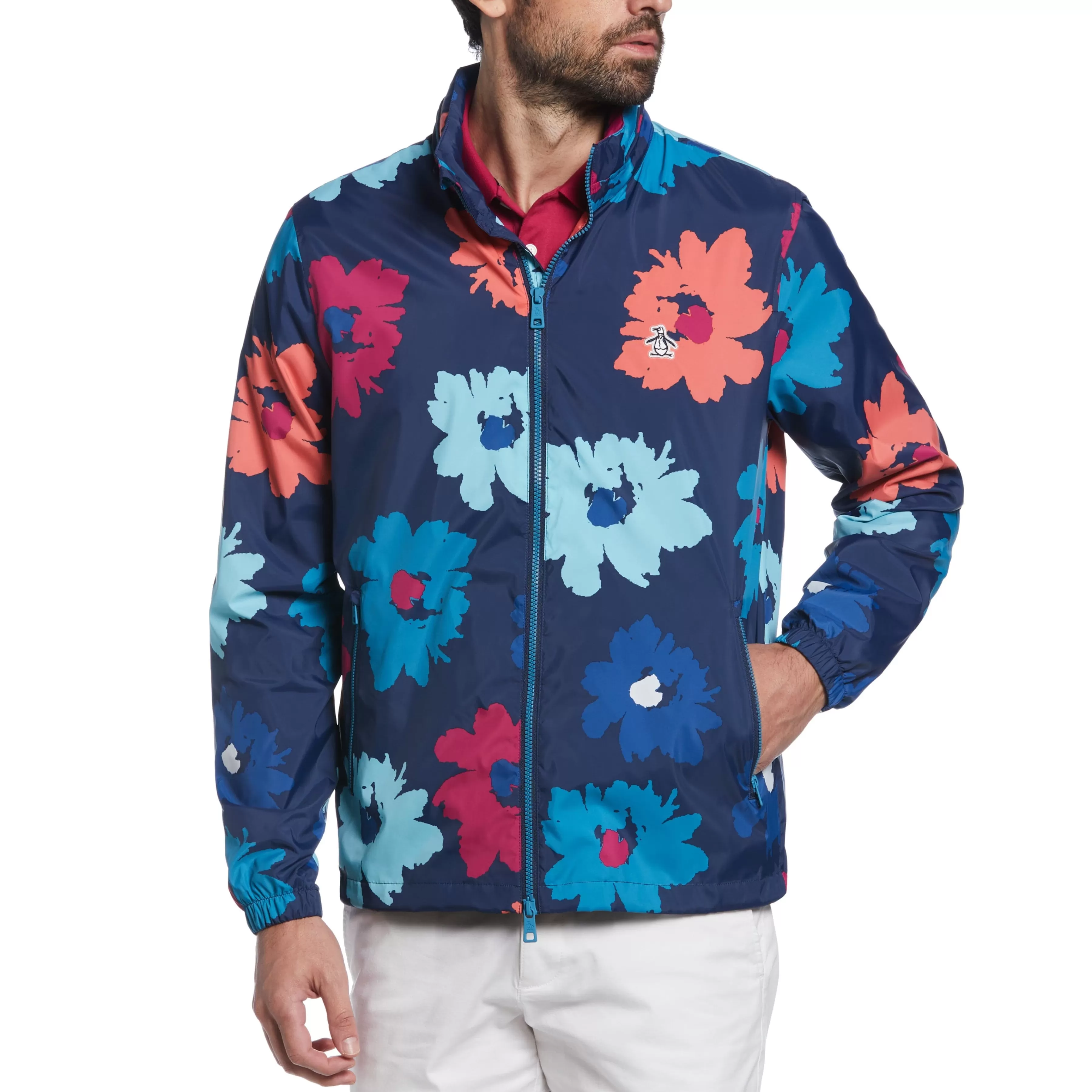 Outlet Floral Print Rain Jacket Men Jackets & Vests