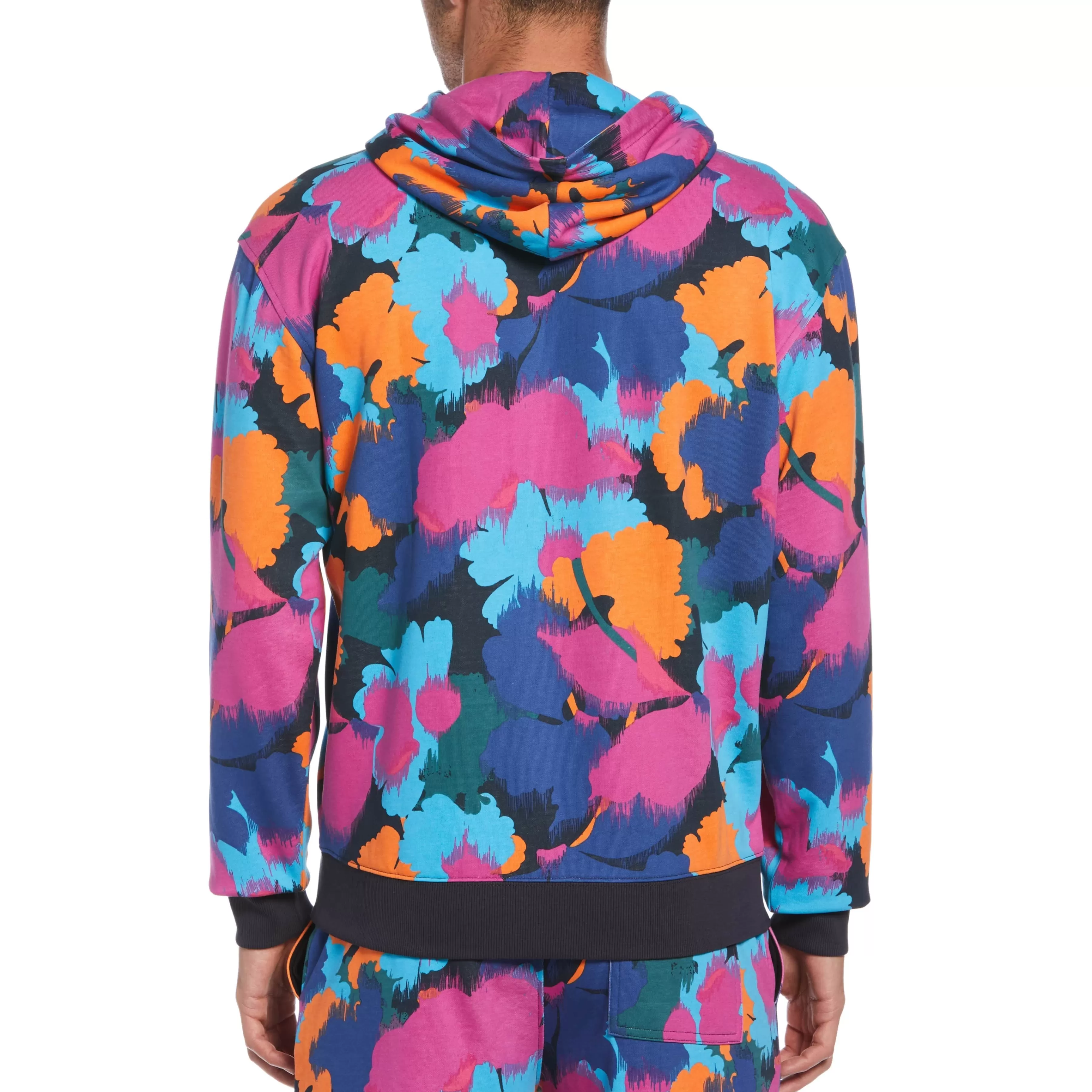 Fashion Floral Print Terry Hoodie Men Hoodies & Sweatshirts