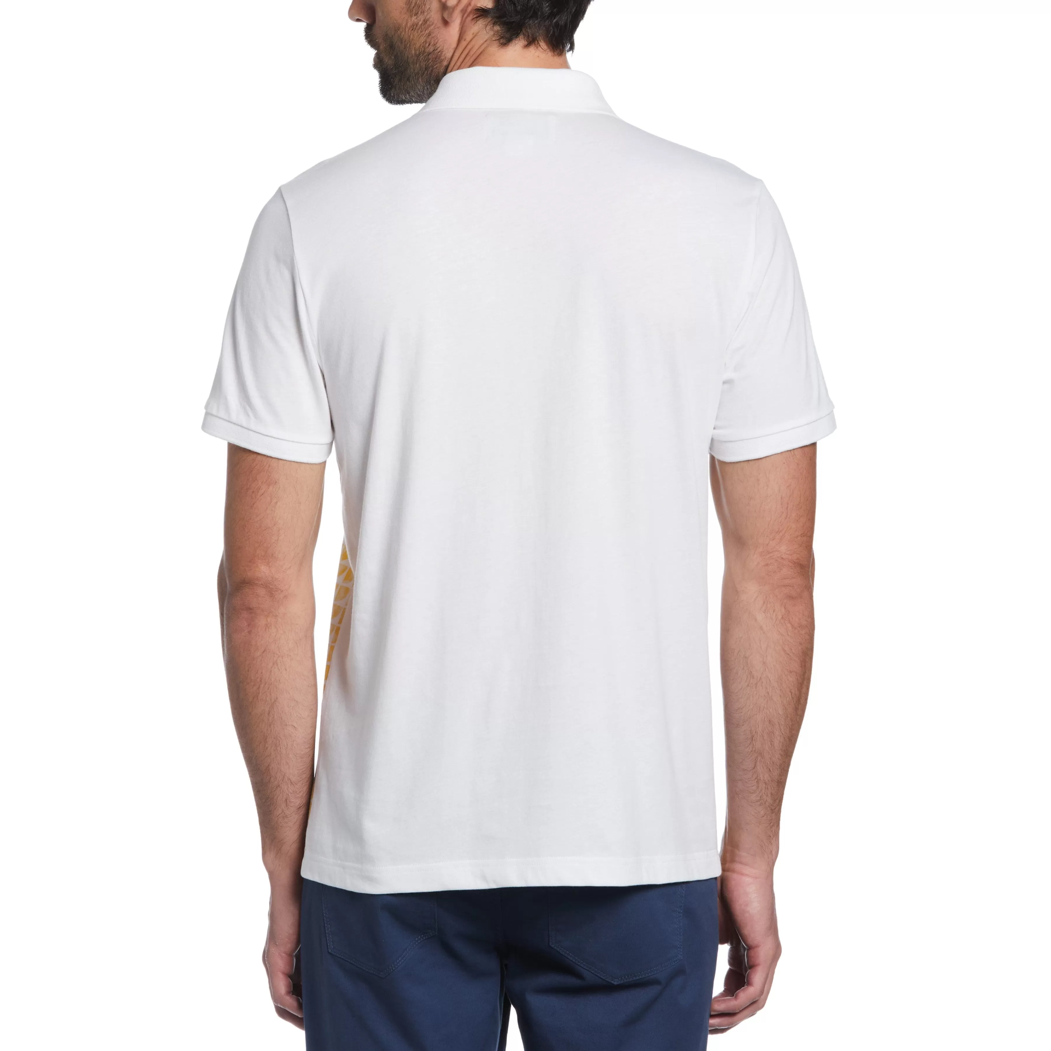 Shop Geo Print Front Polo Men Polos