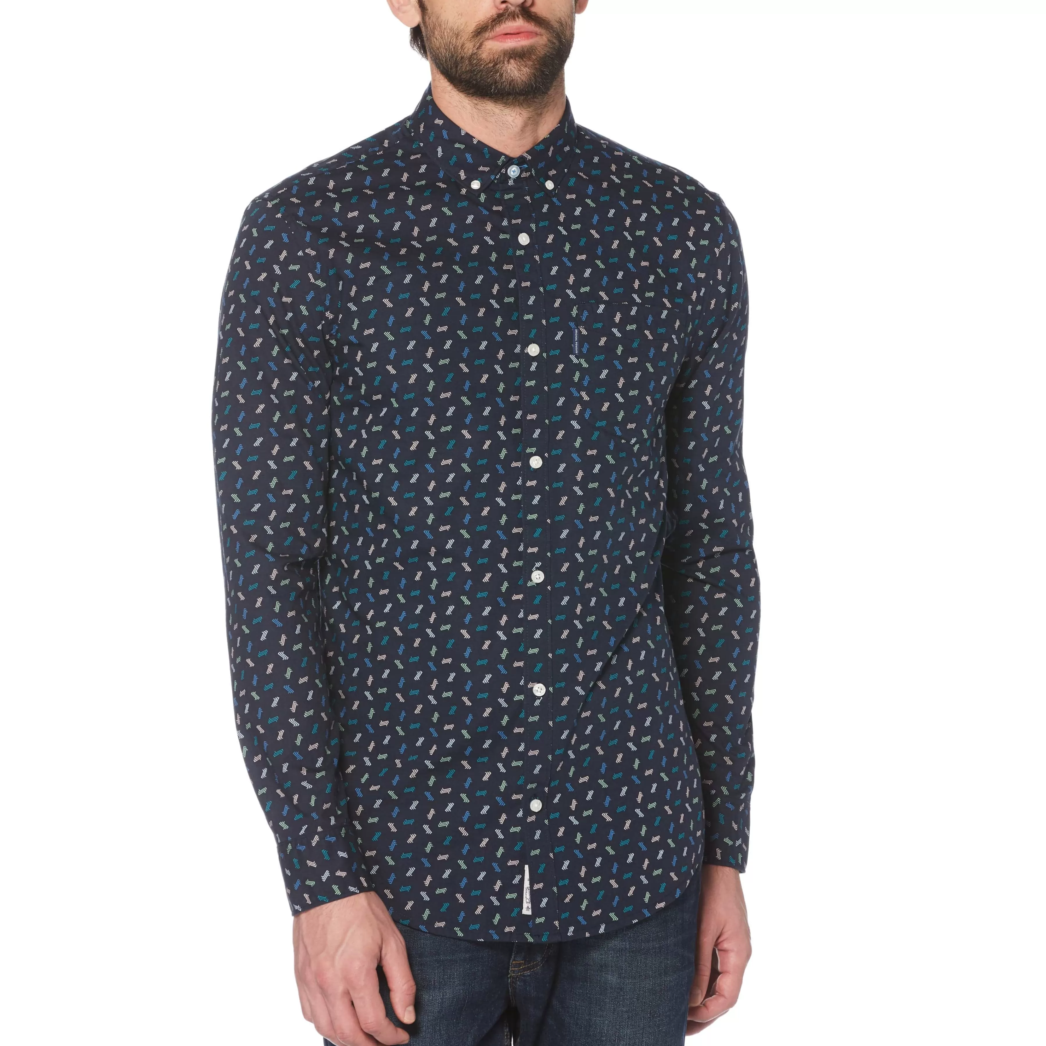 Shop Geo Print Shirt Men Shirts