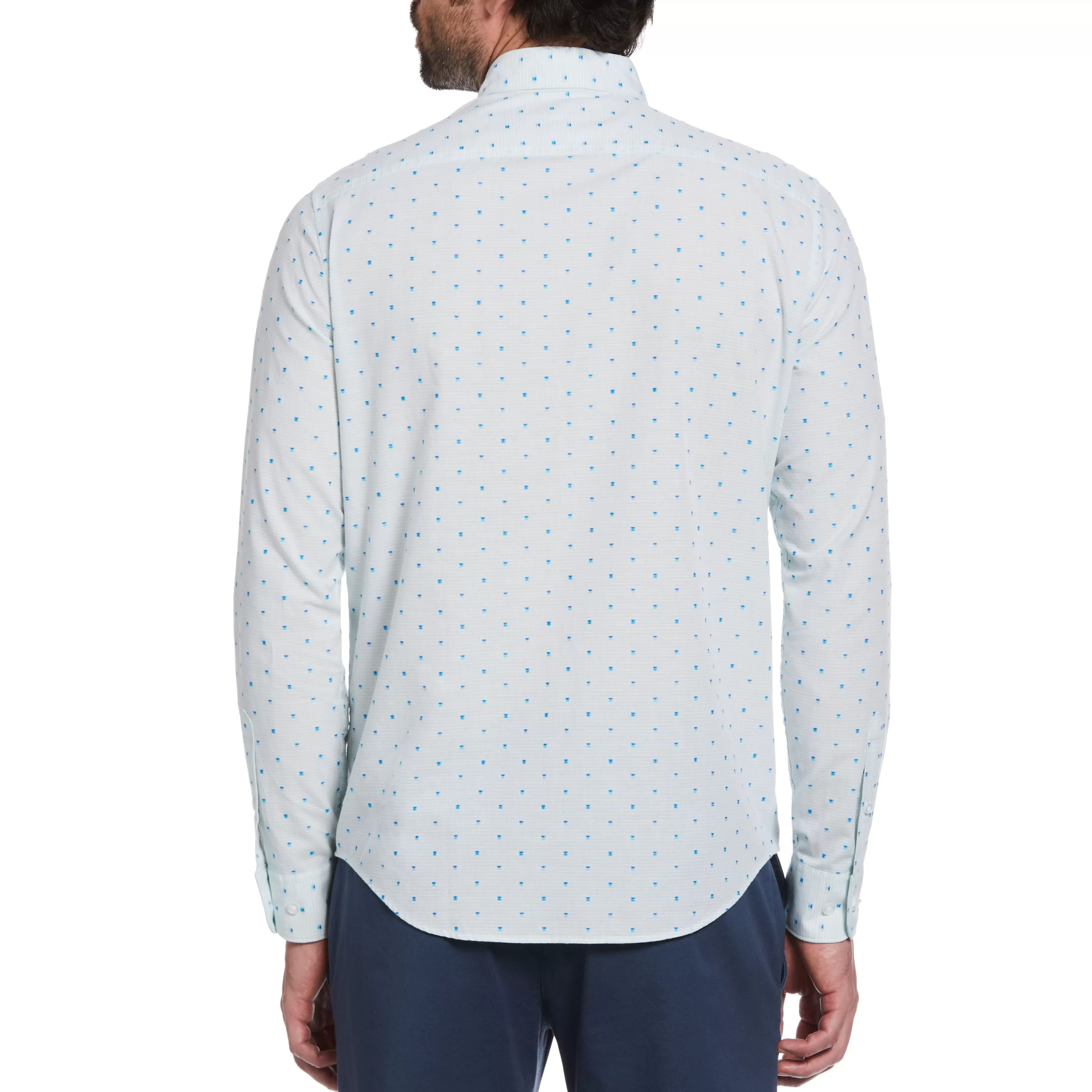 Outlet Geometric Print Dobby Shirt Men Shirts