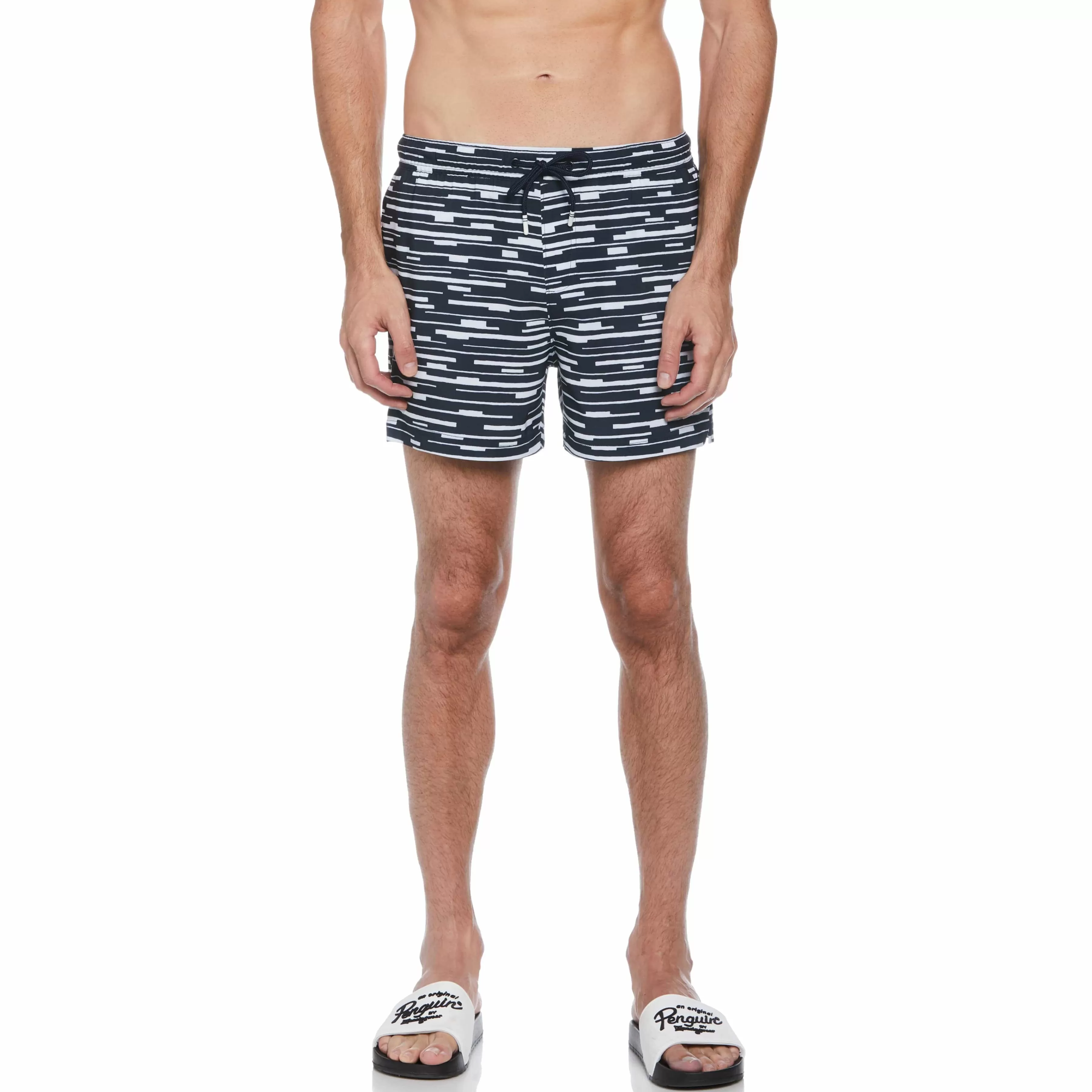 Online Glitch Print Swim Short Men Swim