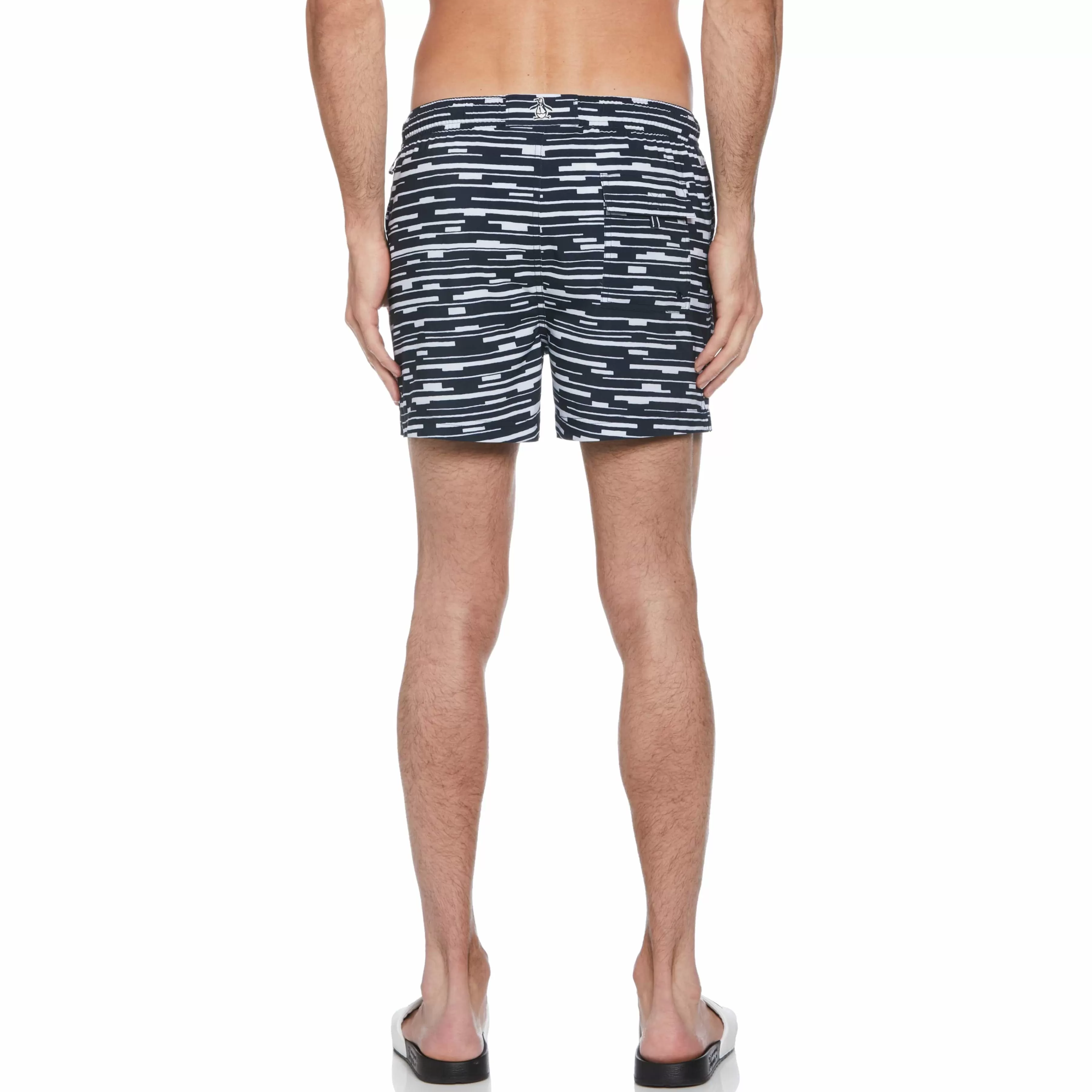 Online Glitch Print Swim Short Men Swim