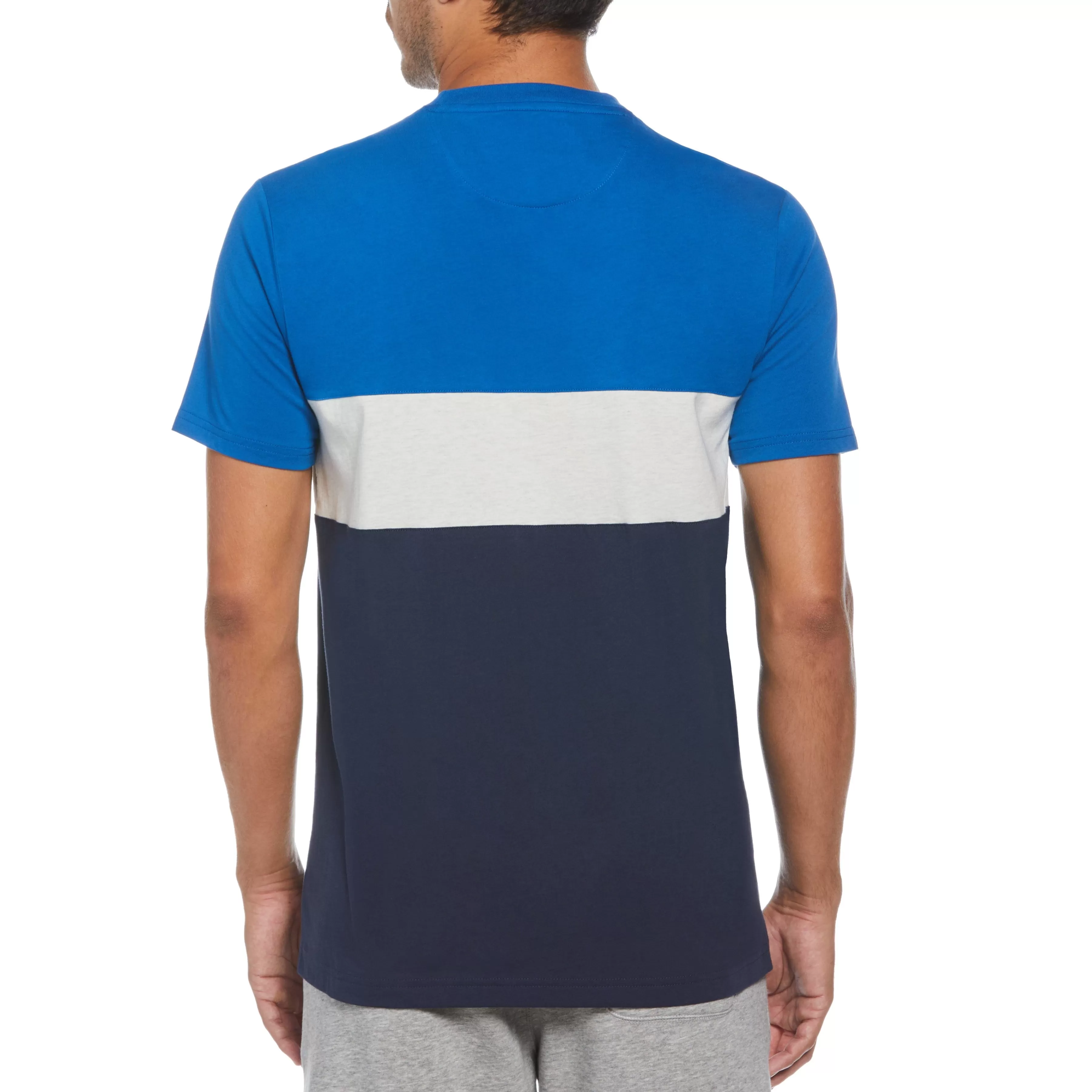 Fashion Heathered Color Block Fashion Tee Men Tees