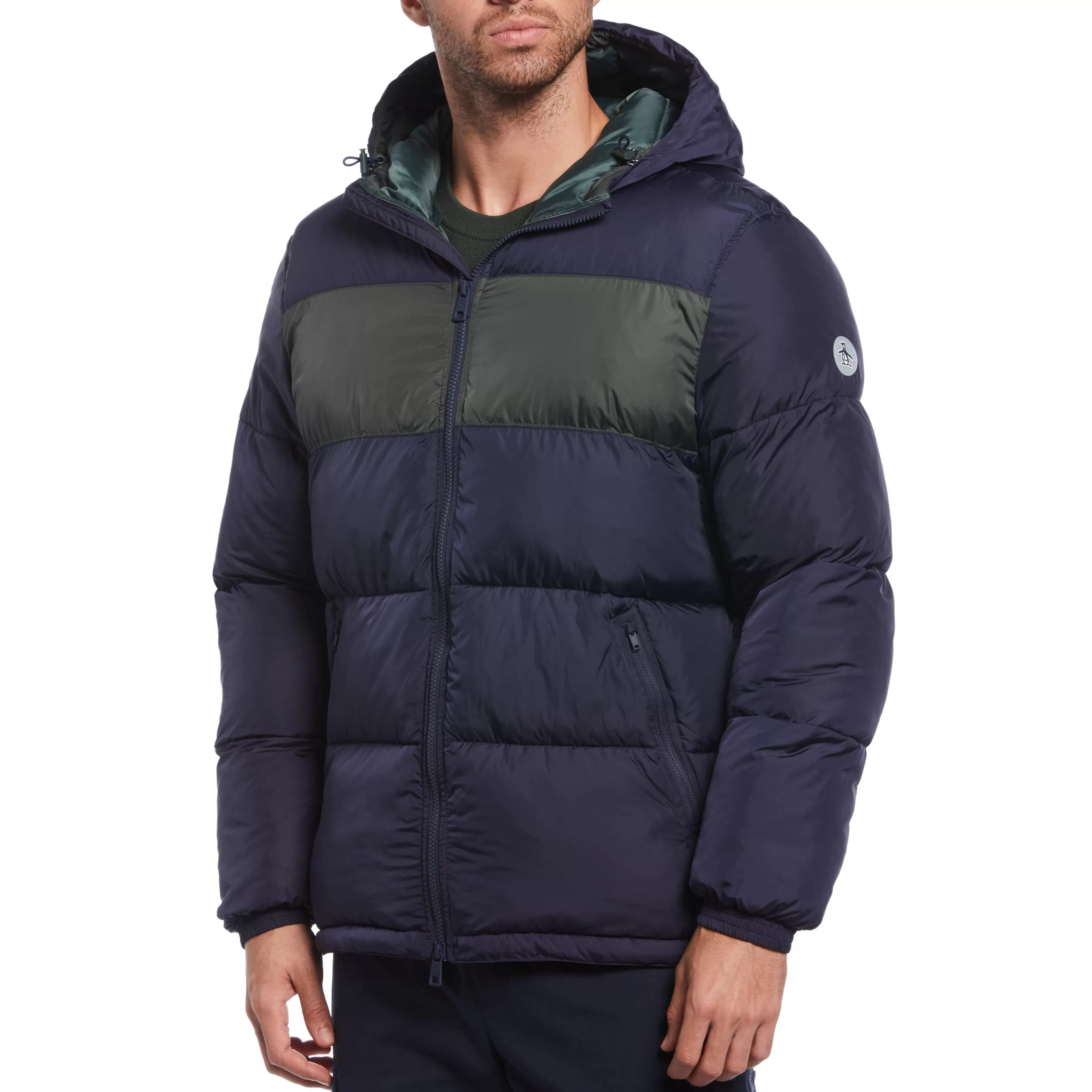 Fashion Heavyweight Color Block Hooded Puffer Jacket Men Jackets & Vests
