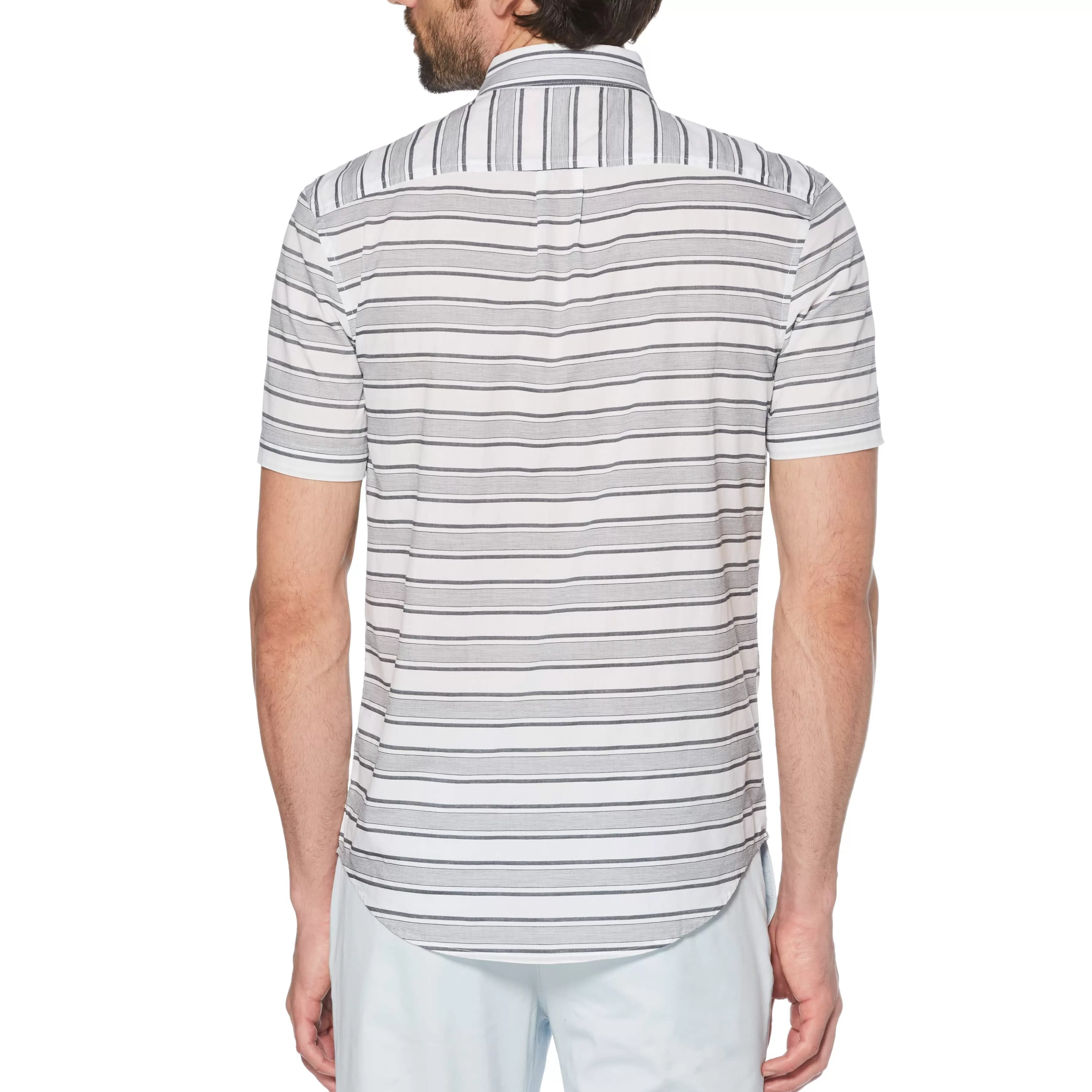 New Horizontal Stripe Shirt Men Shirts