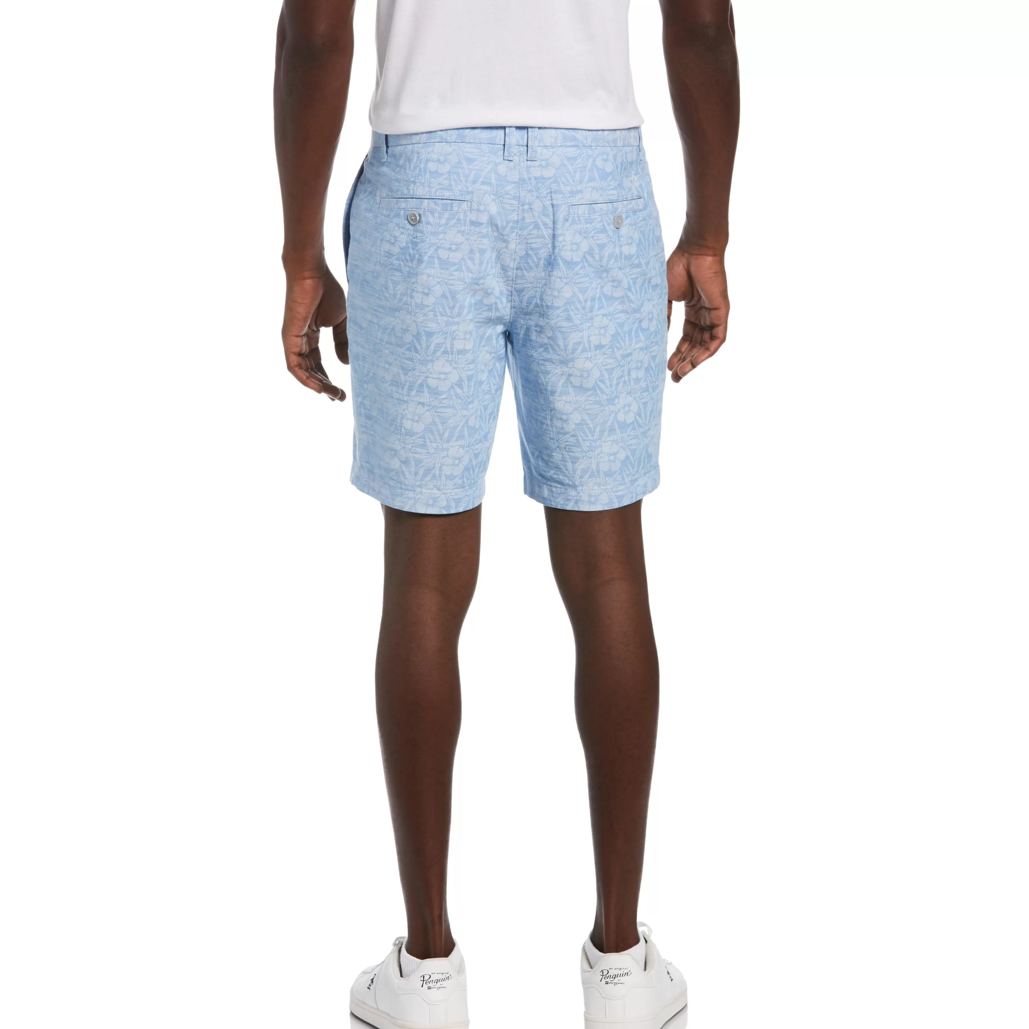 Best Indigo Floral Print Slim Fit Short Men Shorts