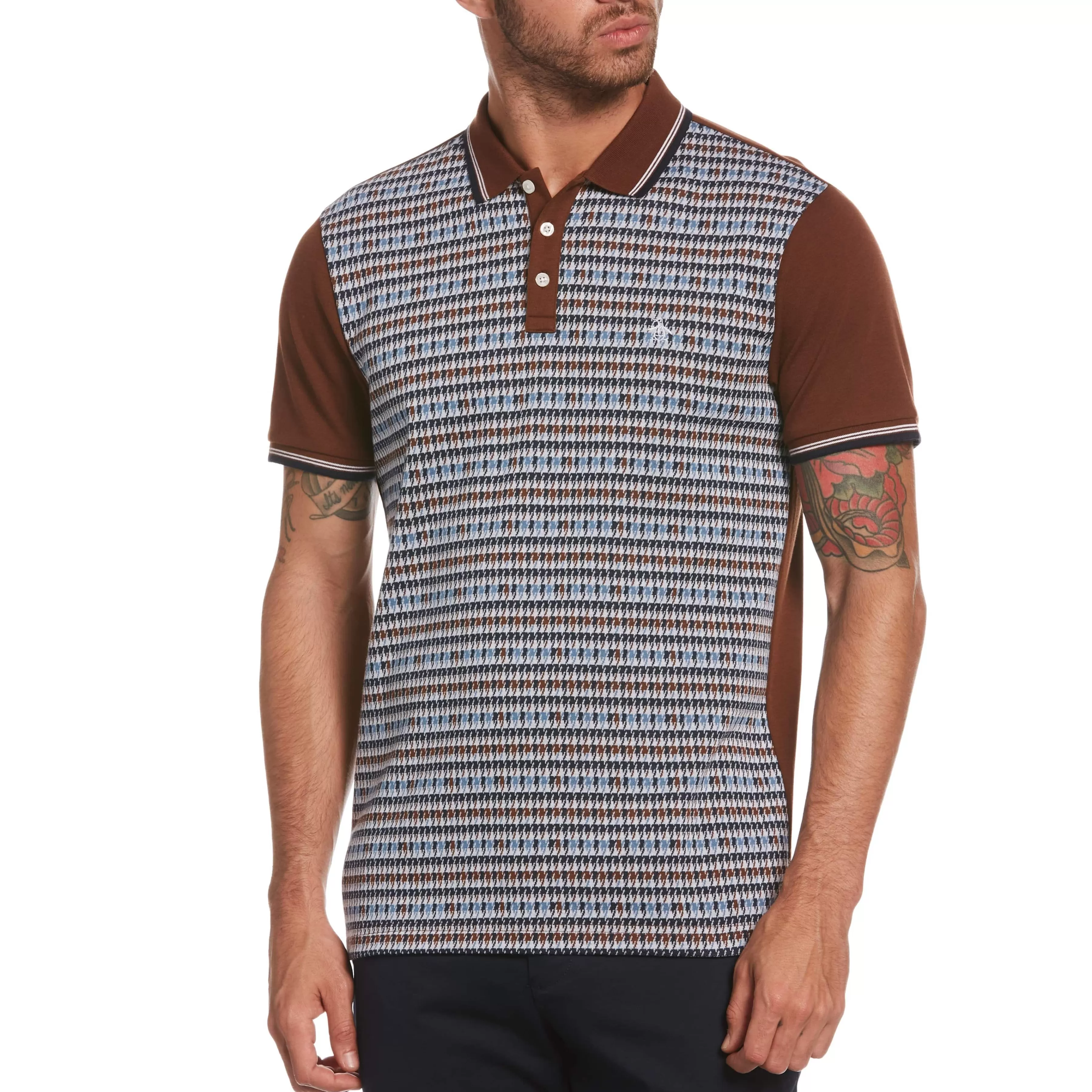 Flash Sale Jacquard Print Front Polo Men Polos