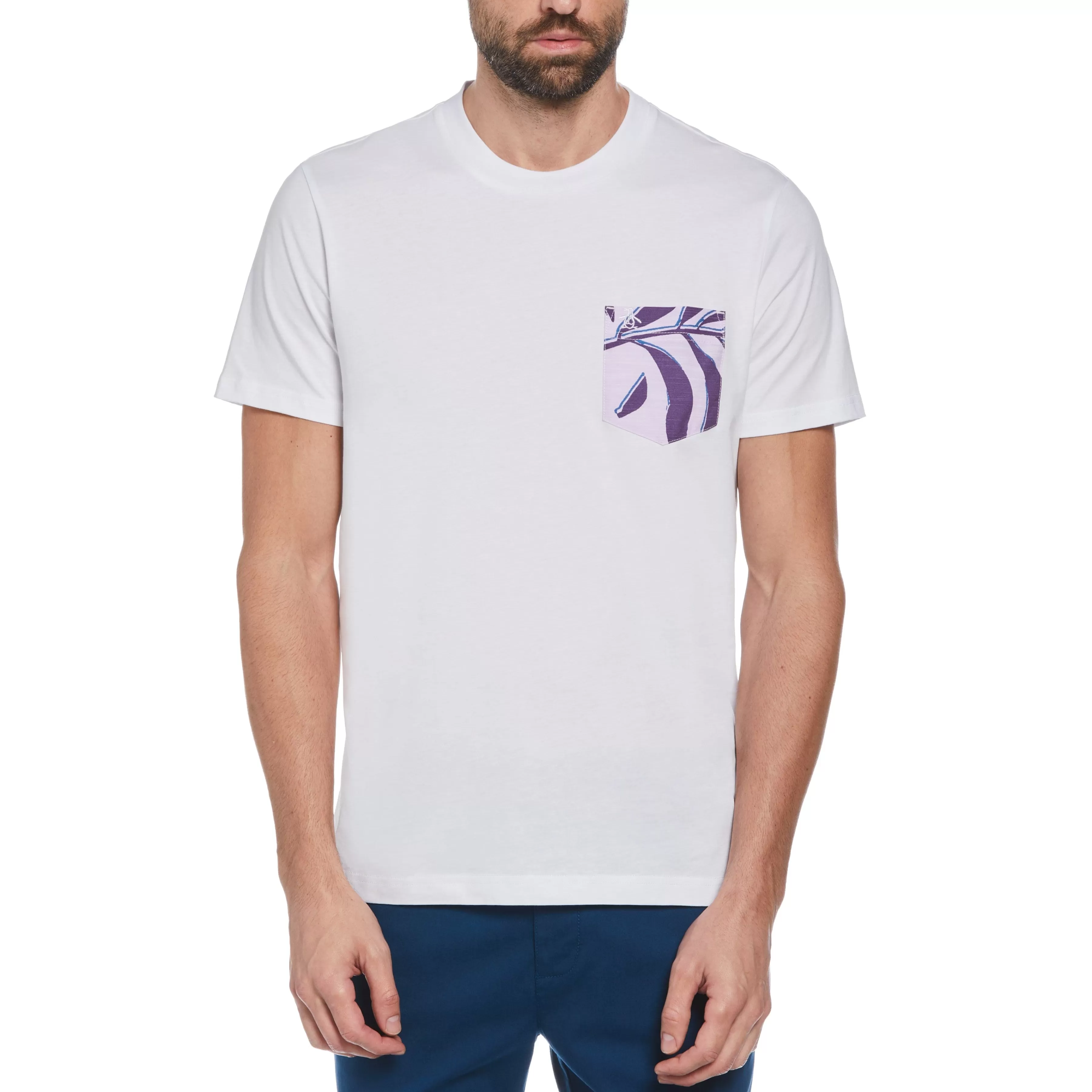 Online Jersey Pocket Print Tee Men Tees