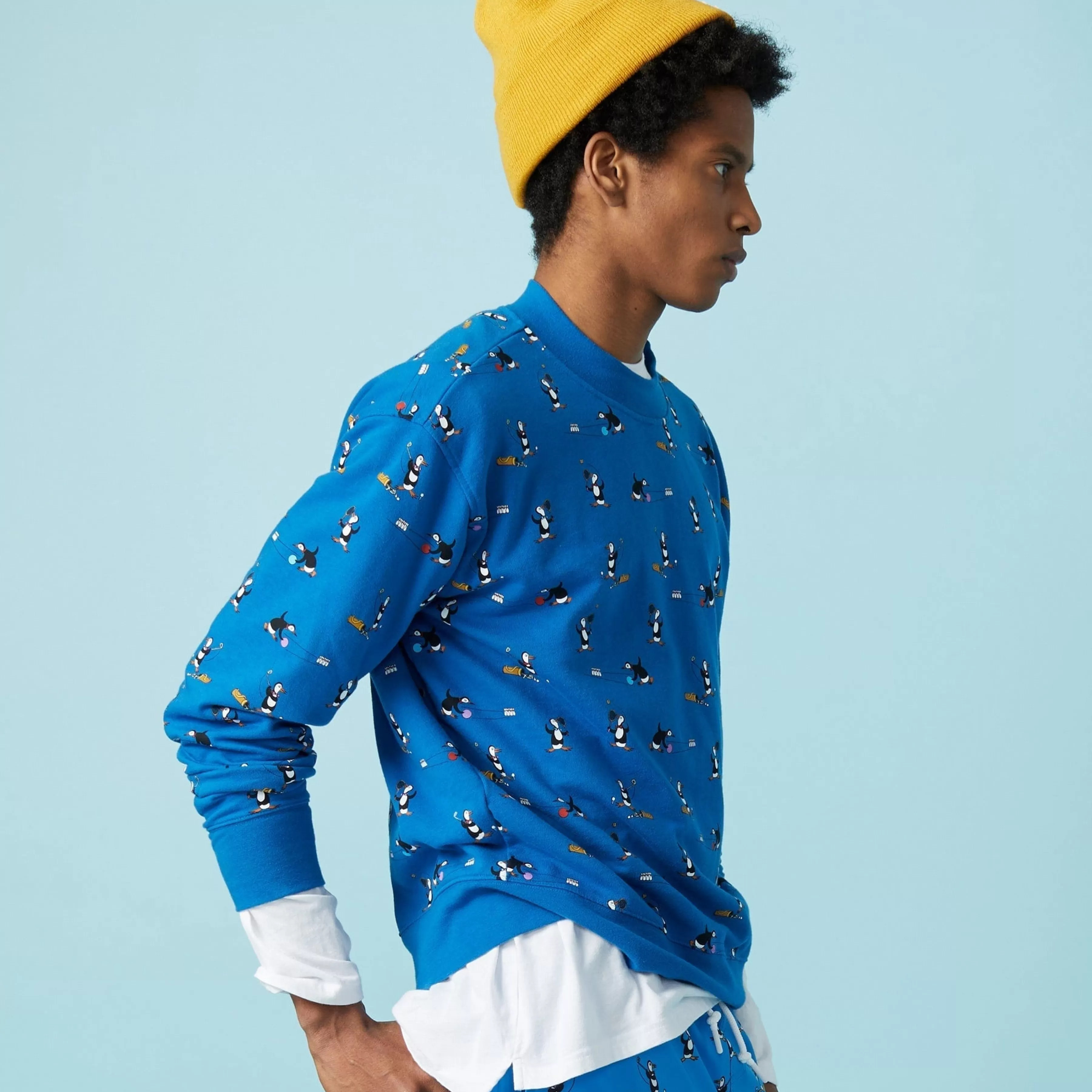 Discount Jethro Haynes French Terry Printed Sweatshirt Men Hoodies & Sweatshirts