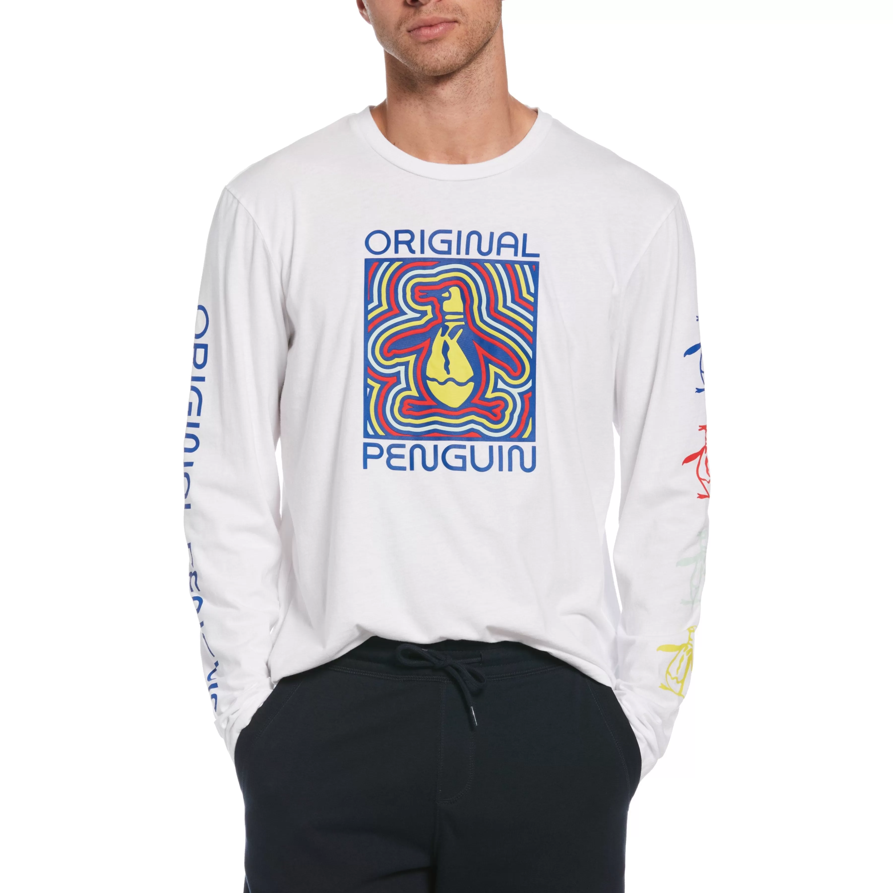 Hot Knit Graphic Long Sleeve Tee Men Tees