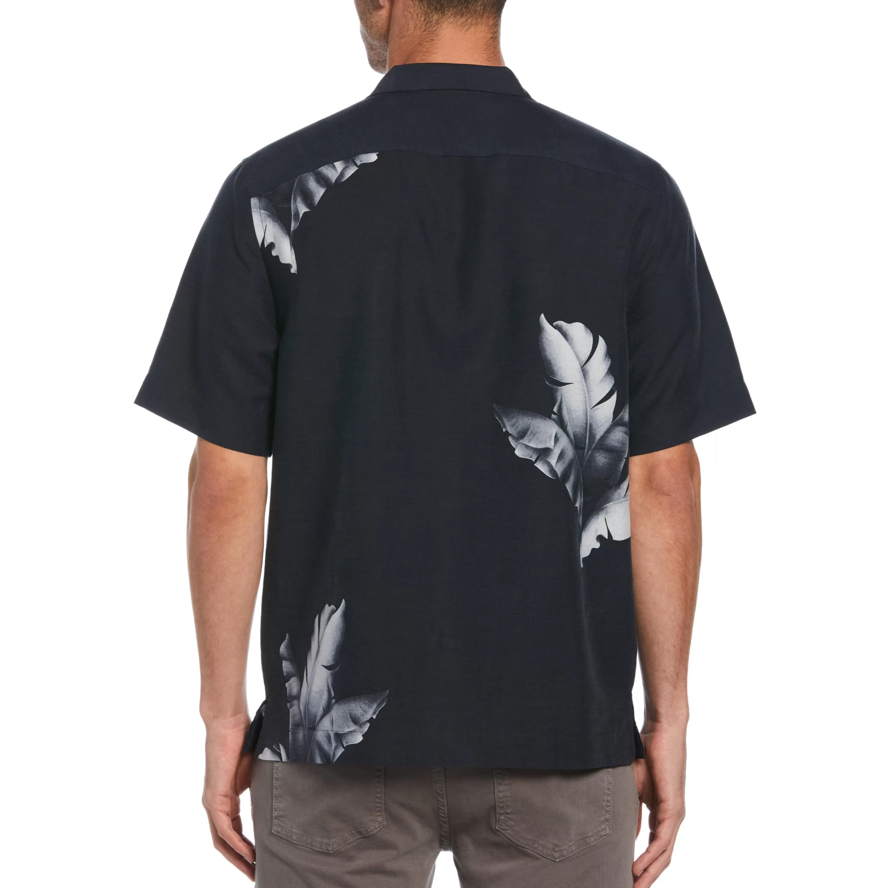 Online Leaf Print Bowling Shirt Men Shirts