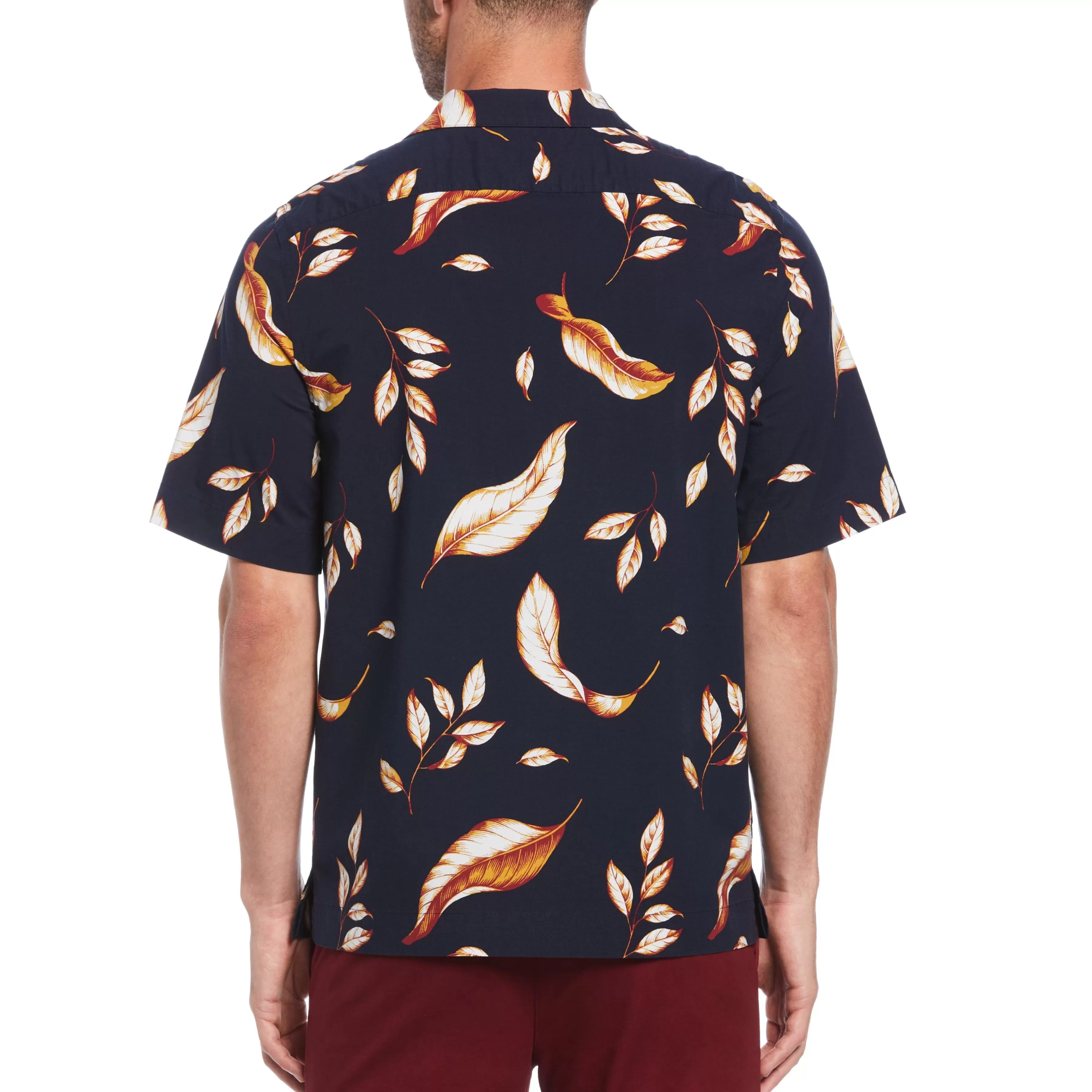 Shop Leaf Print Feather Cabana Shirt Men Shirts