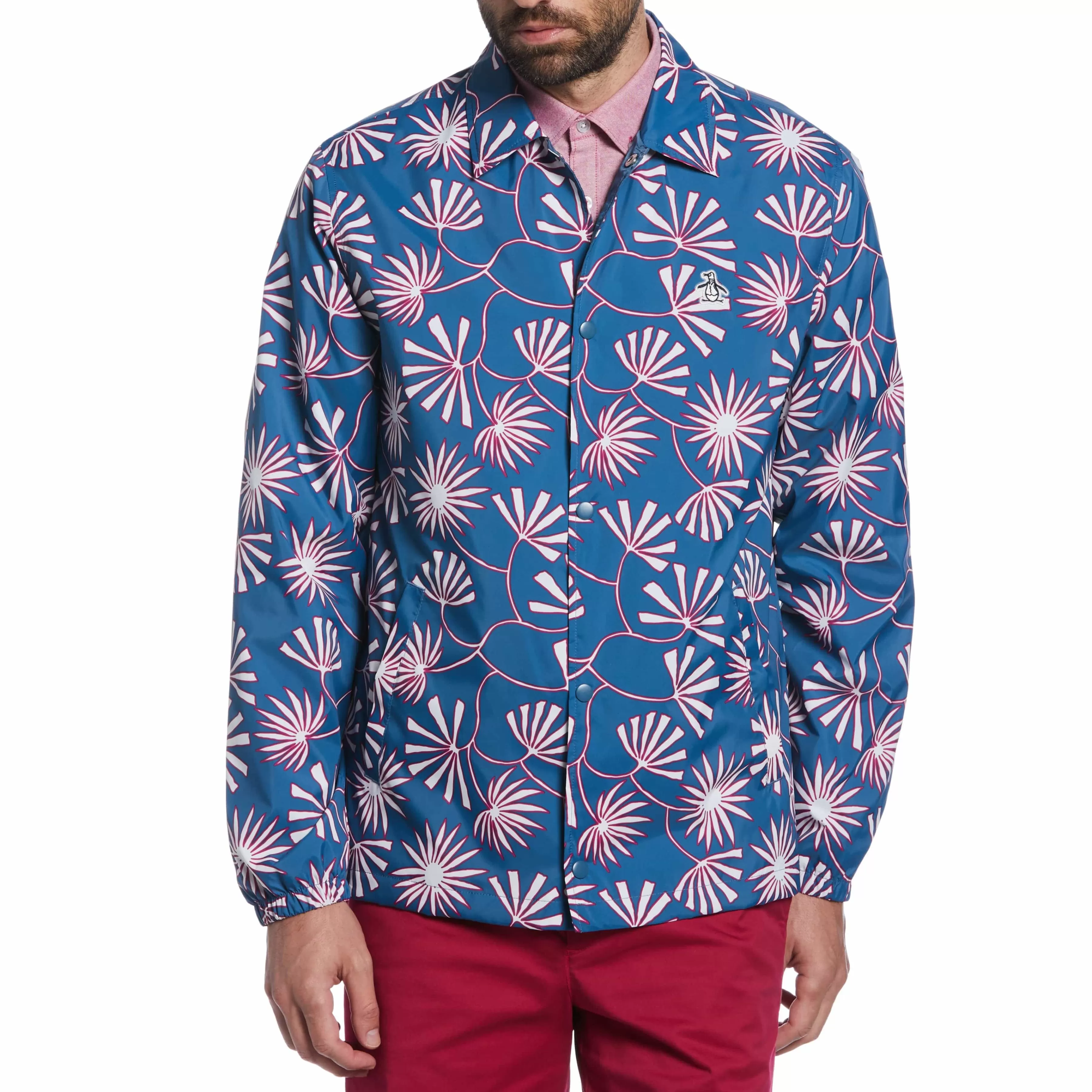 New Leaf Print Rain Jacket Men Jackets & Vests