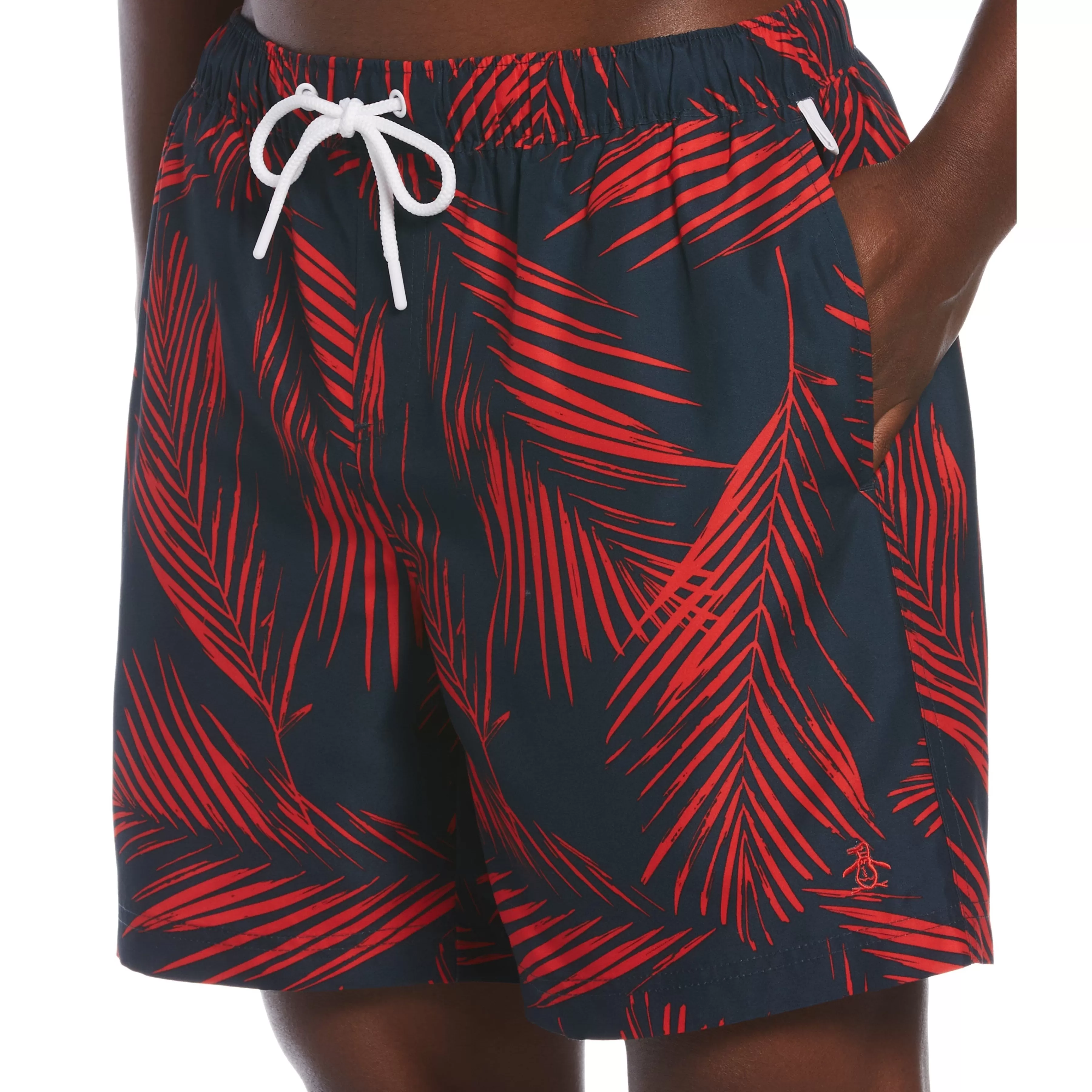 Cheap Leaf Print Swim Short Men Swim