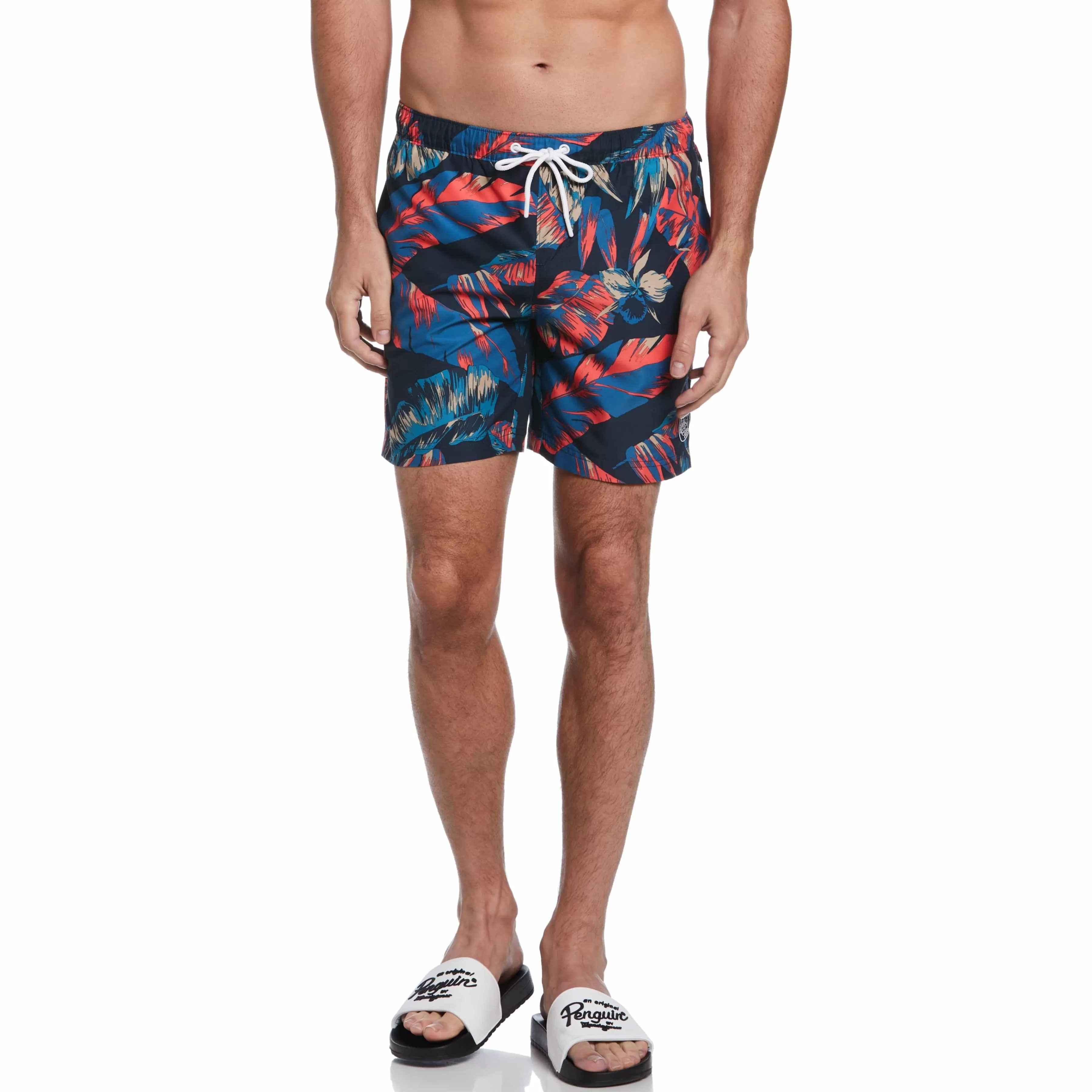 Best Sale Leaf Print Swim Short Men Swim
