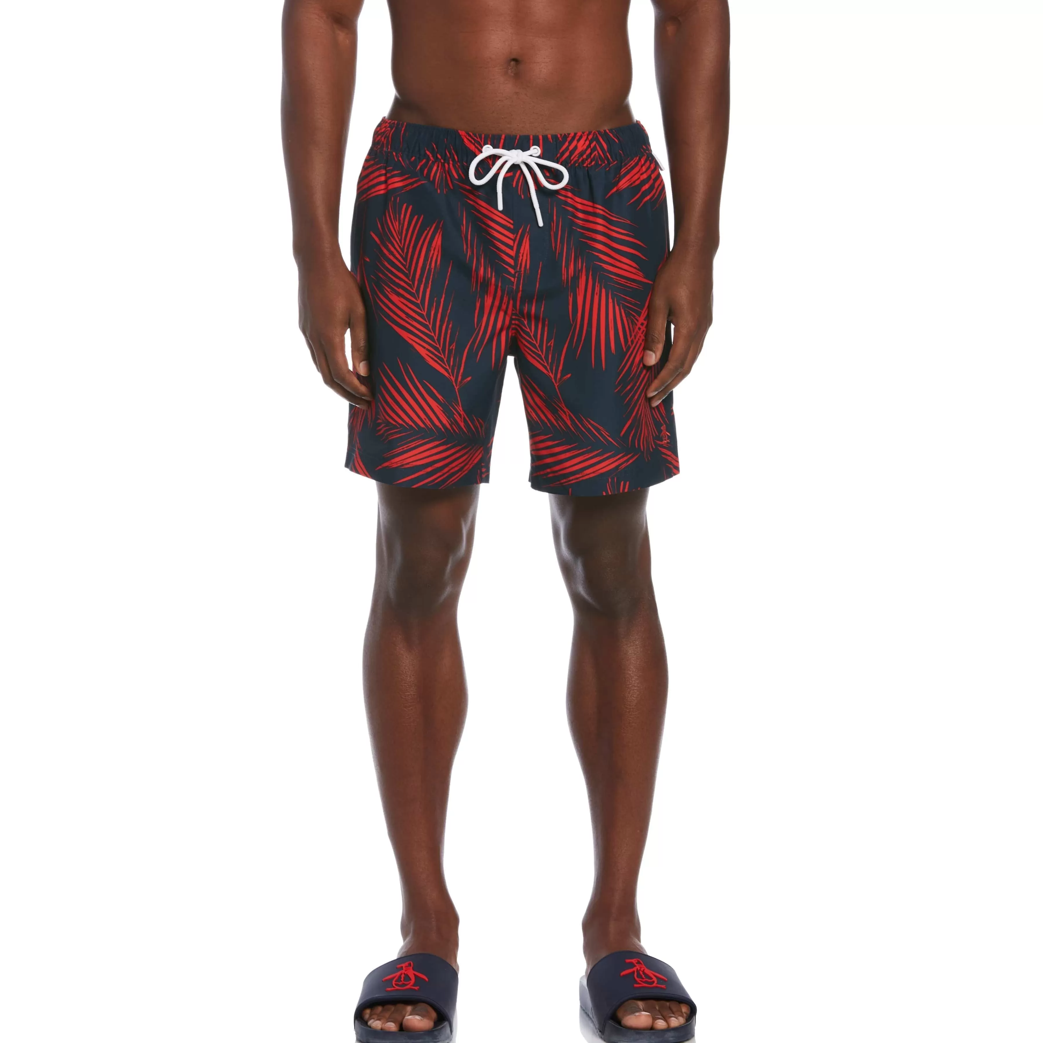 Cheap Leaf Print Swim Short Men Swim