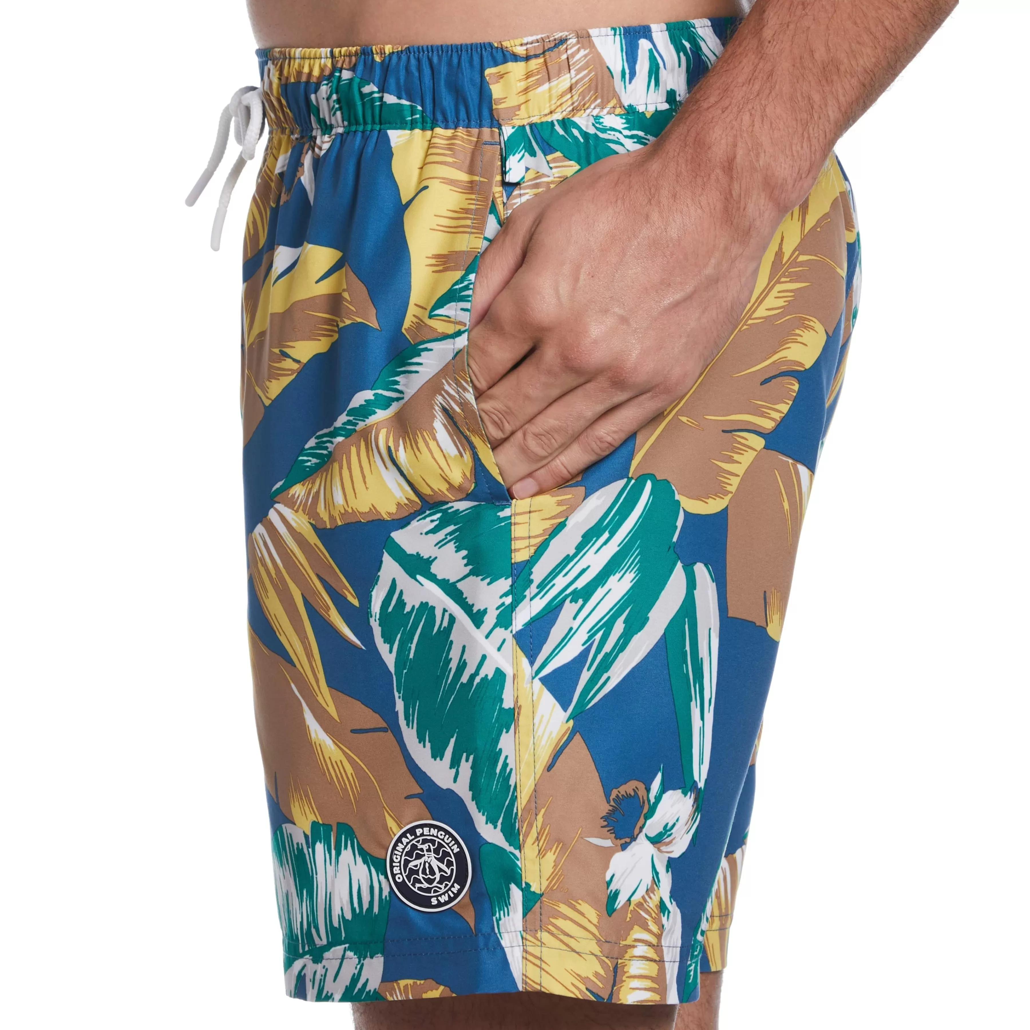 Flash Sale Leaf Print Swim Short Men Swim