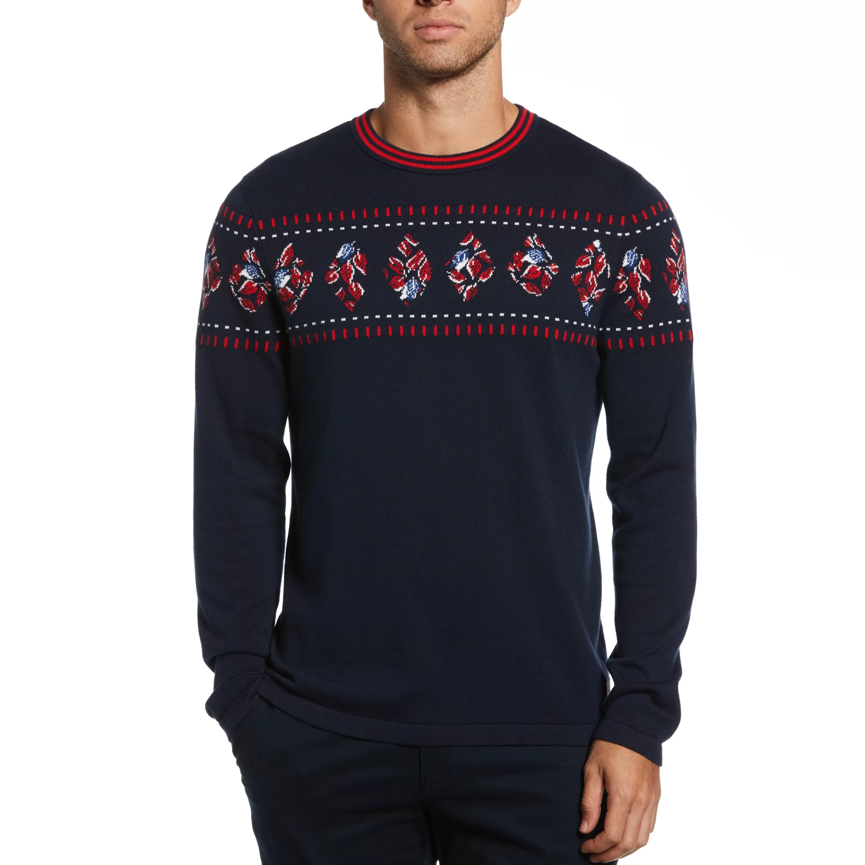 Hot Leaf Stripe Sweater Men Sweaters
