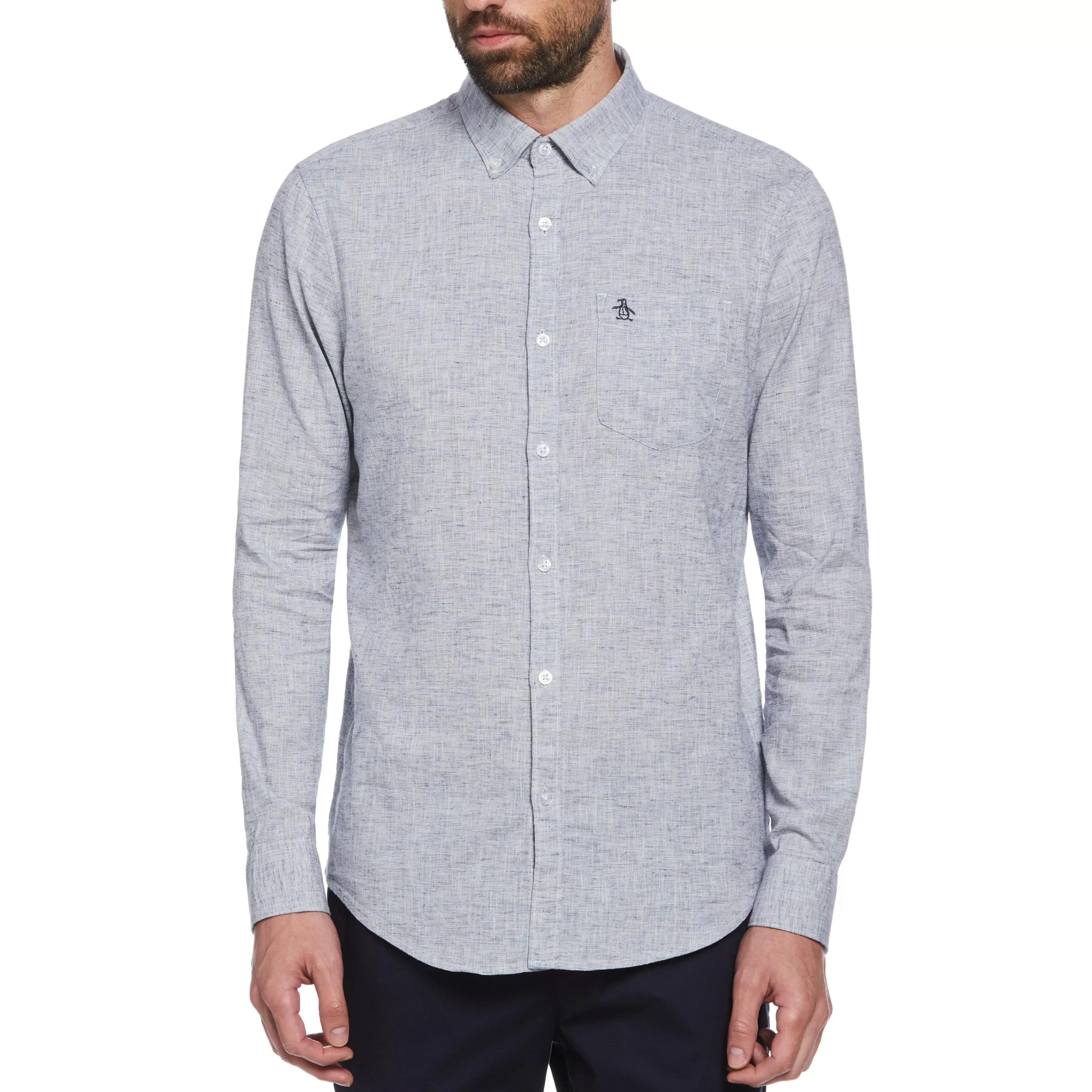 Store Linen Blend Shirt Men Shirts