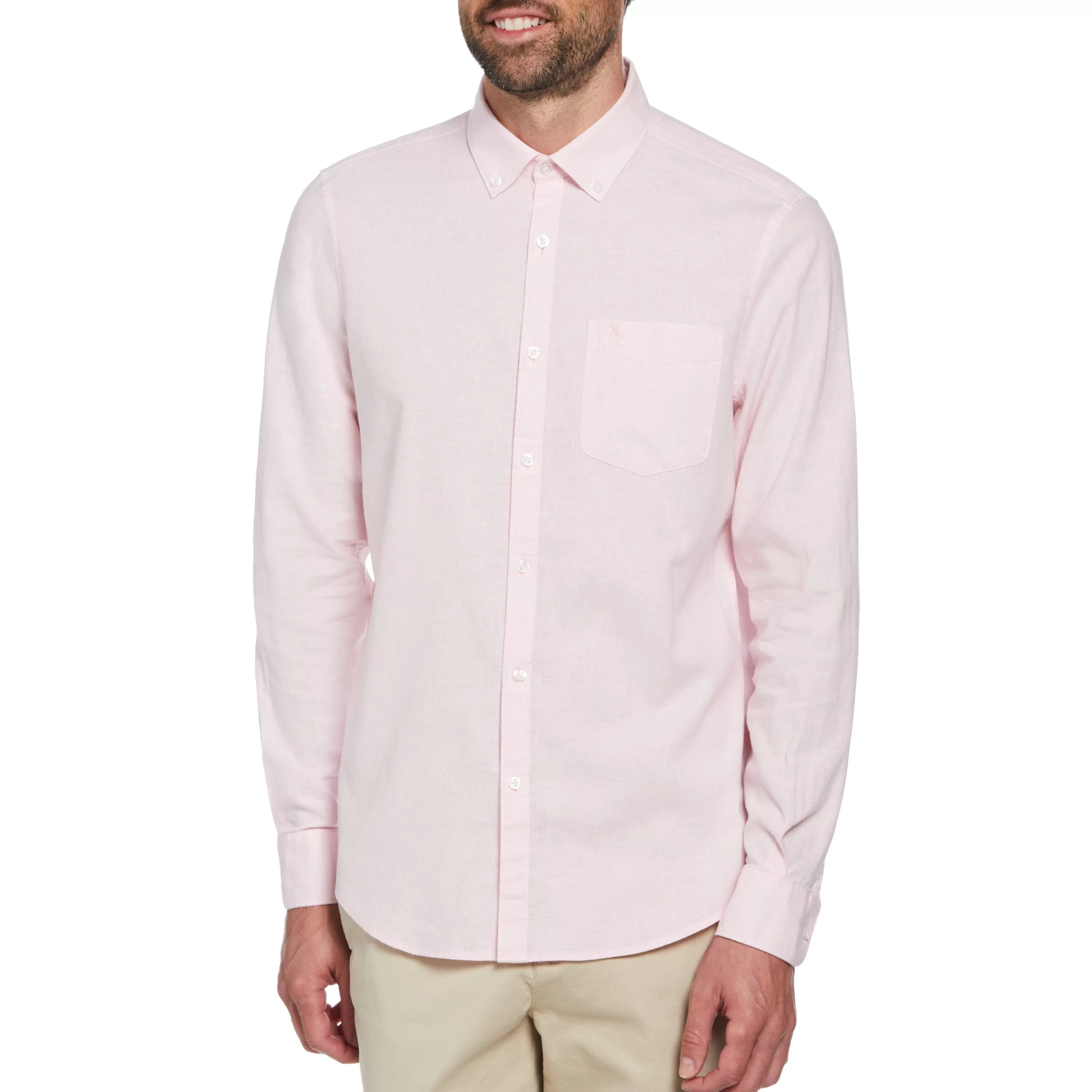 Outlet Linen Blend Shirt Men Shirts