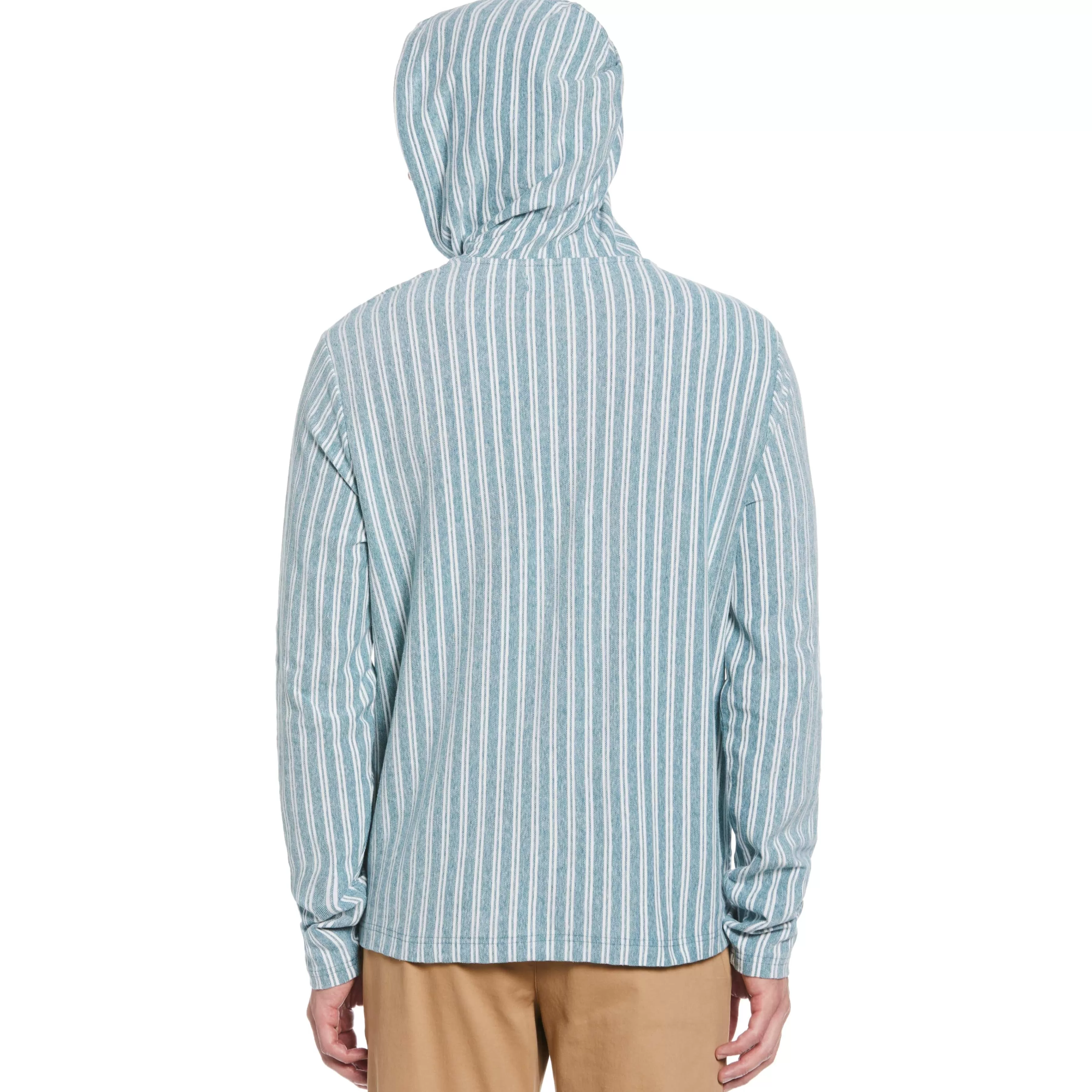 Fashion Linen Blend Stripe Birdseye Pique Hoodie Men Hoodies & Sweatshirts