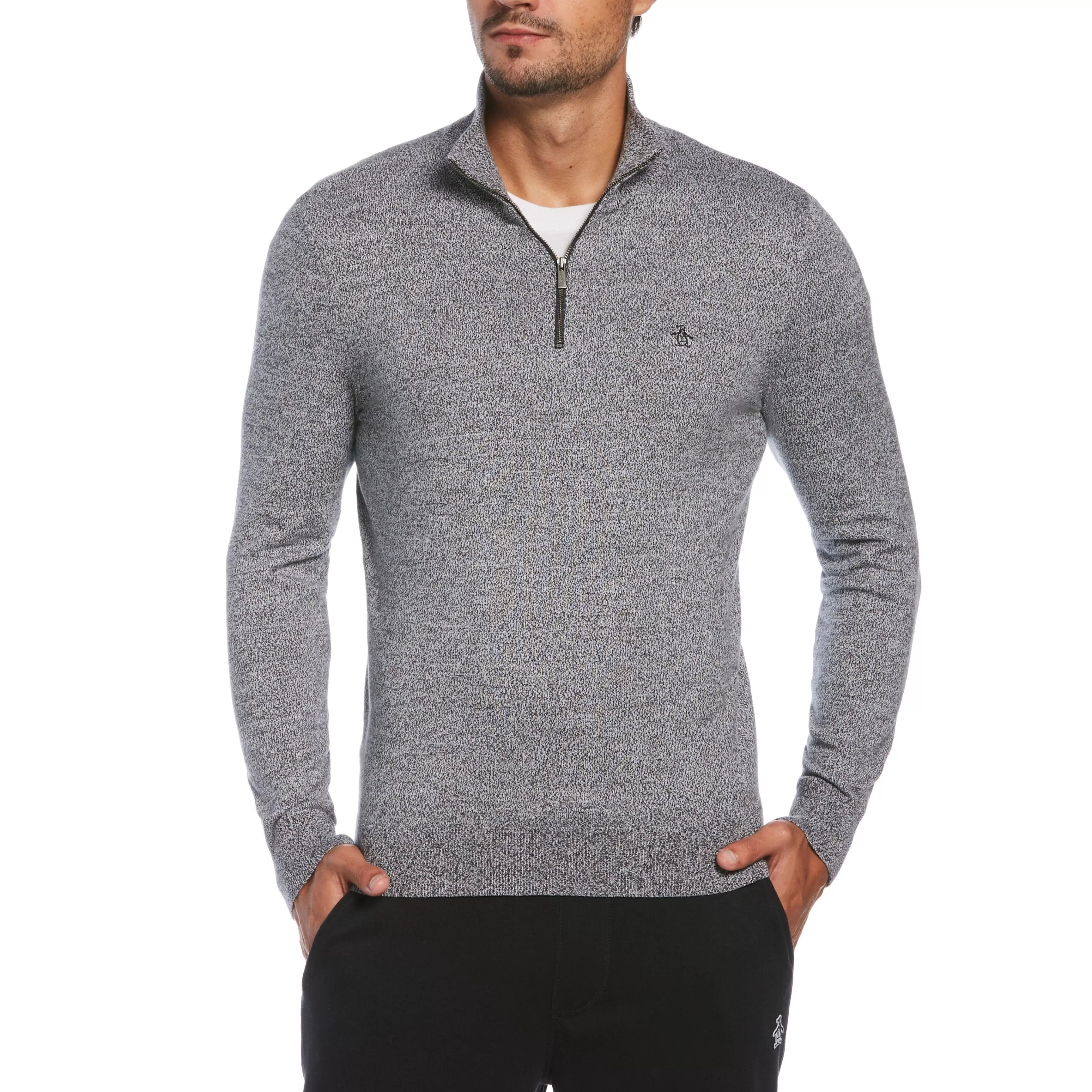 Outlet Marled 1/4 Zip Sweater Men Sweaters