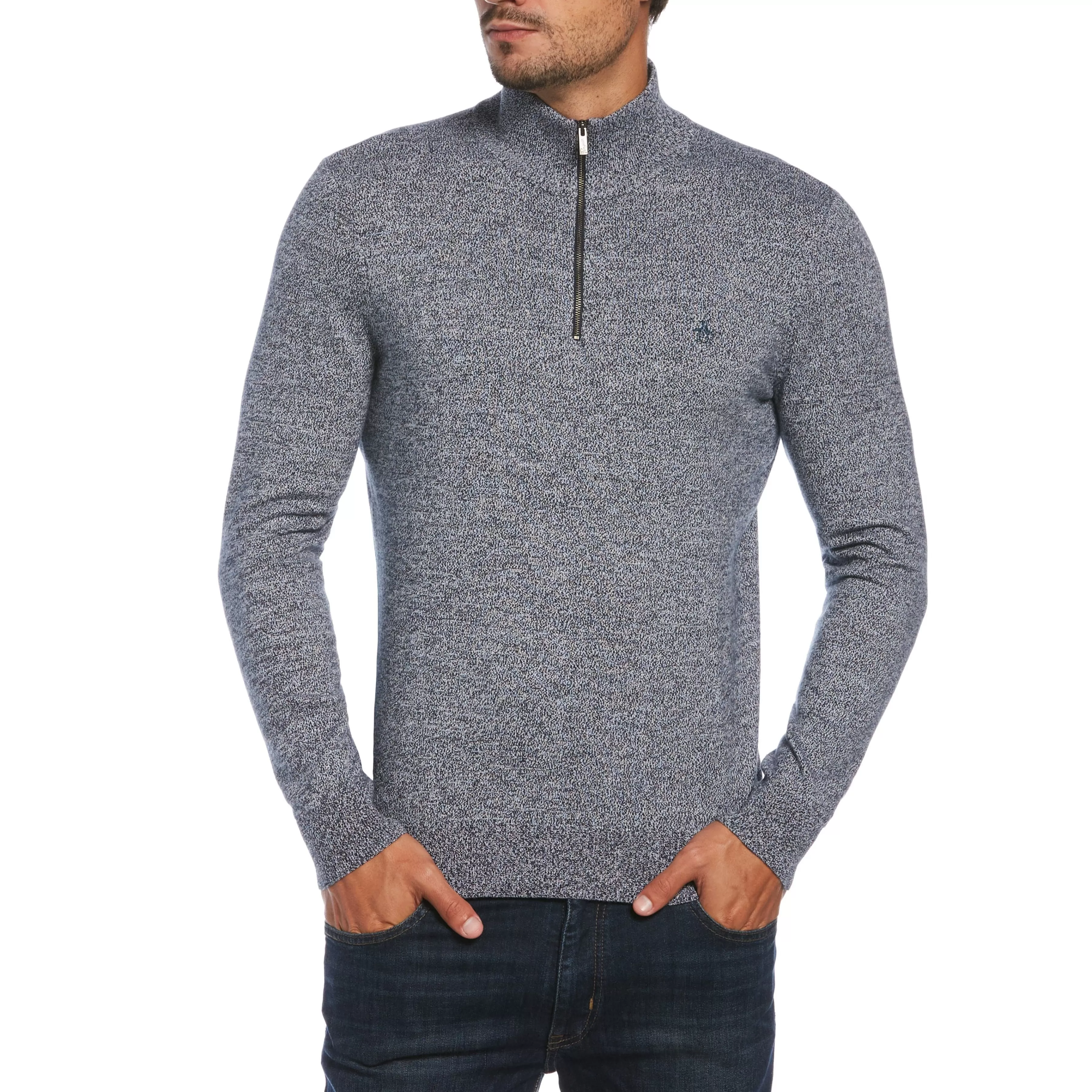 Discount Marled 1/4 Zip Sweater Men Sweaters