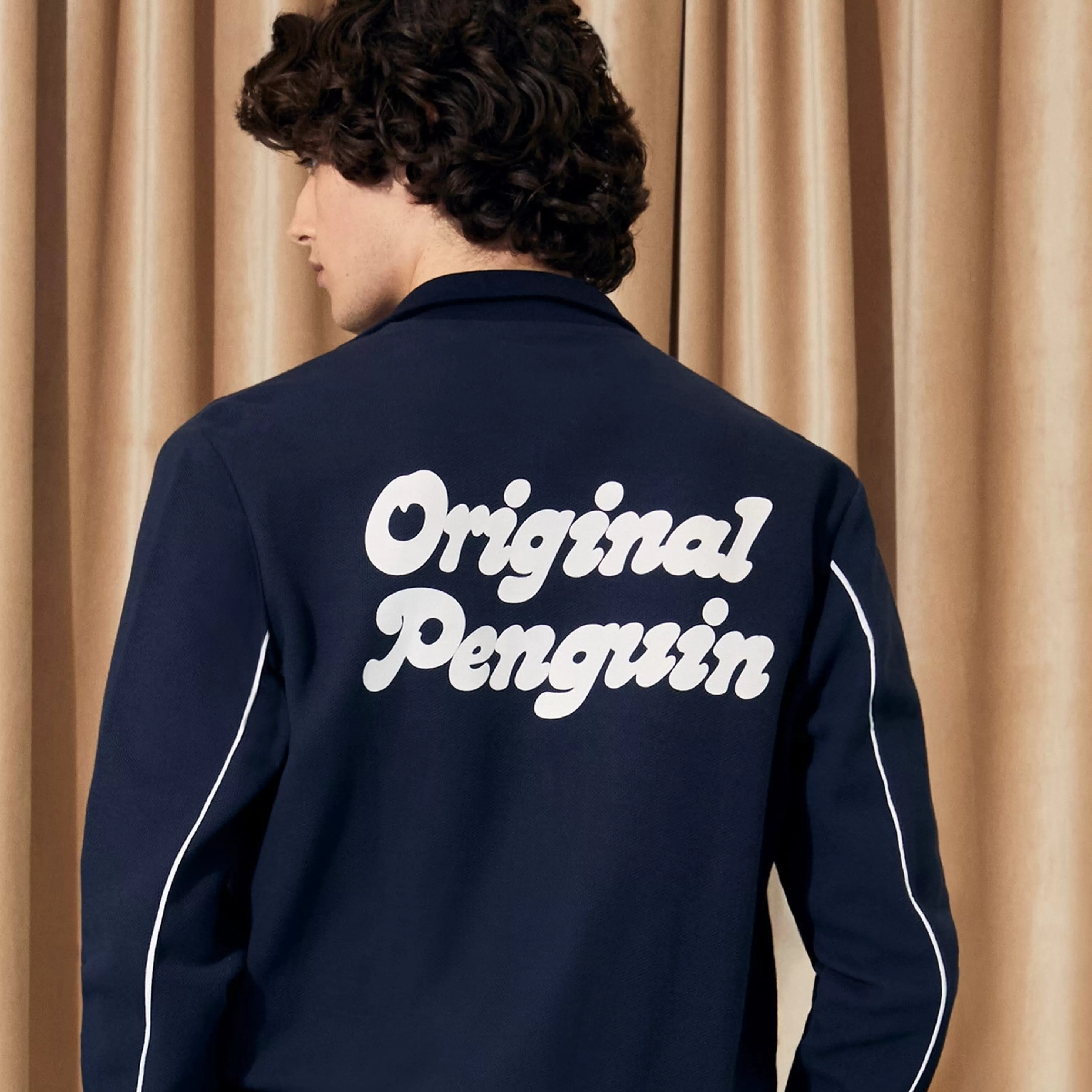 Online Mesh Double Knit Logo Back Full Zip Jacket Men Jackets & Vests