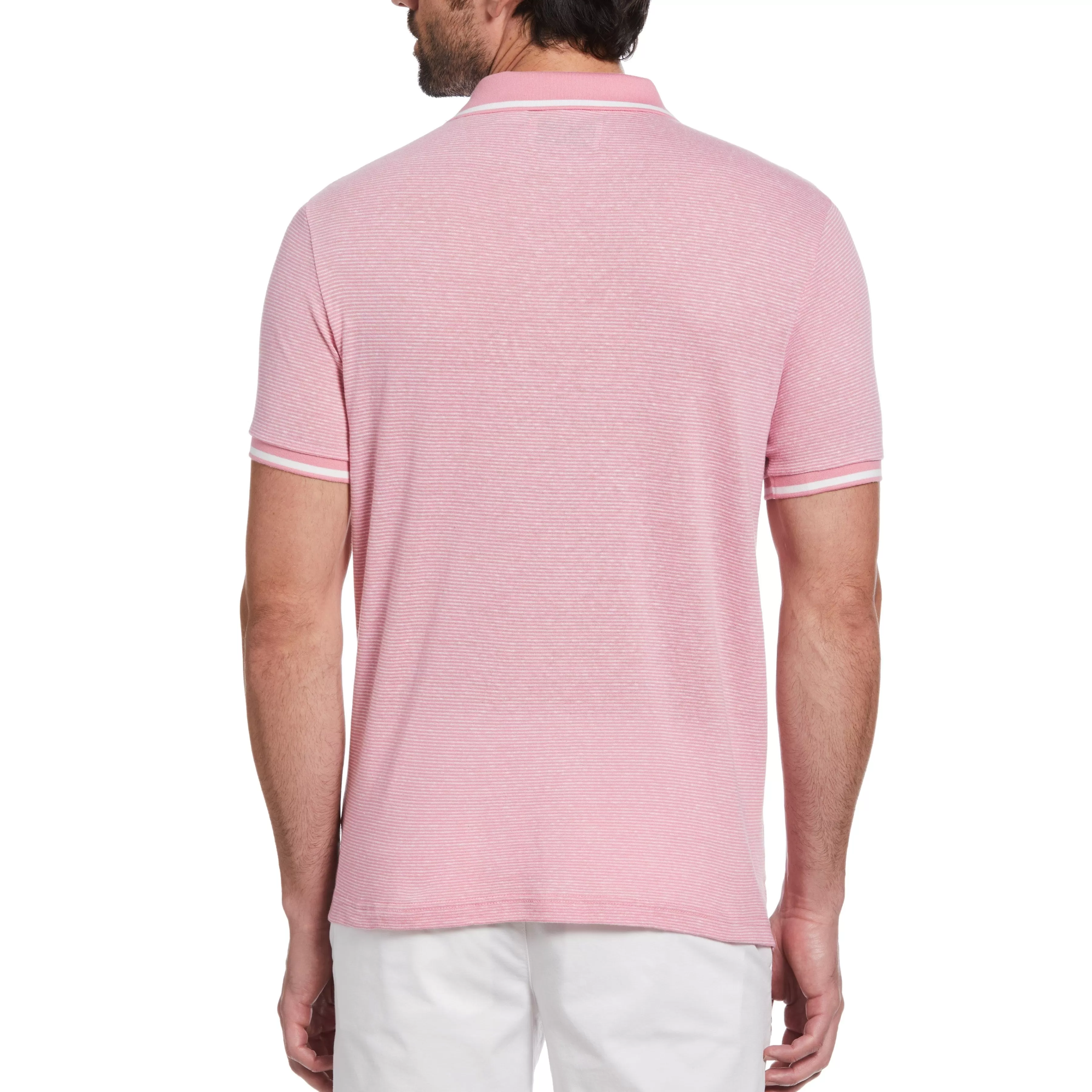Best Sale Micro Stripe Tipped Collar Polo Men Polos