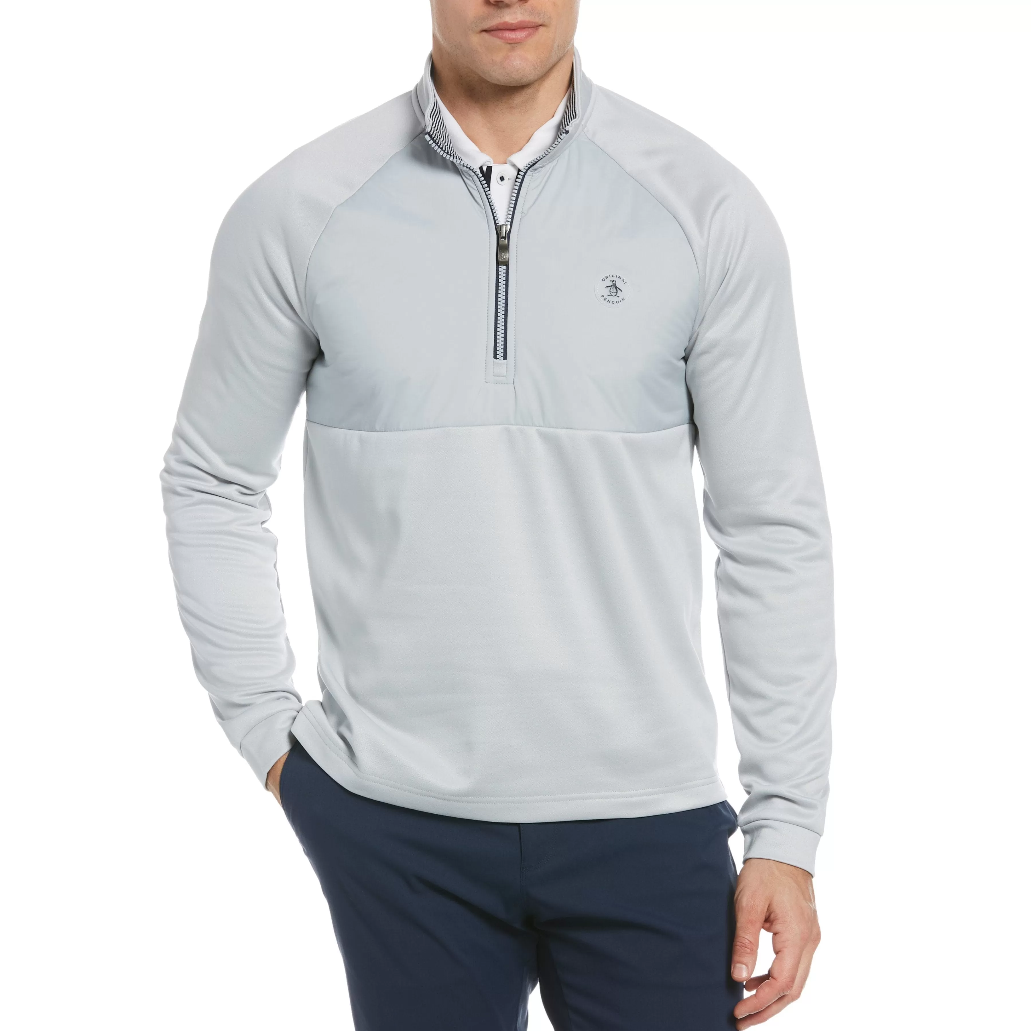 New Mixed Media Quarter Zip Golf Pullover Men Jackets & Vests