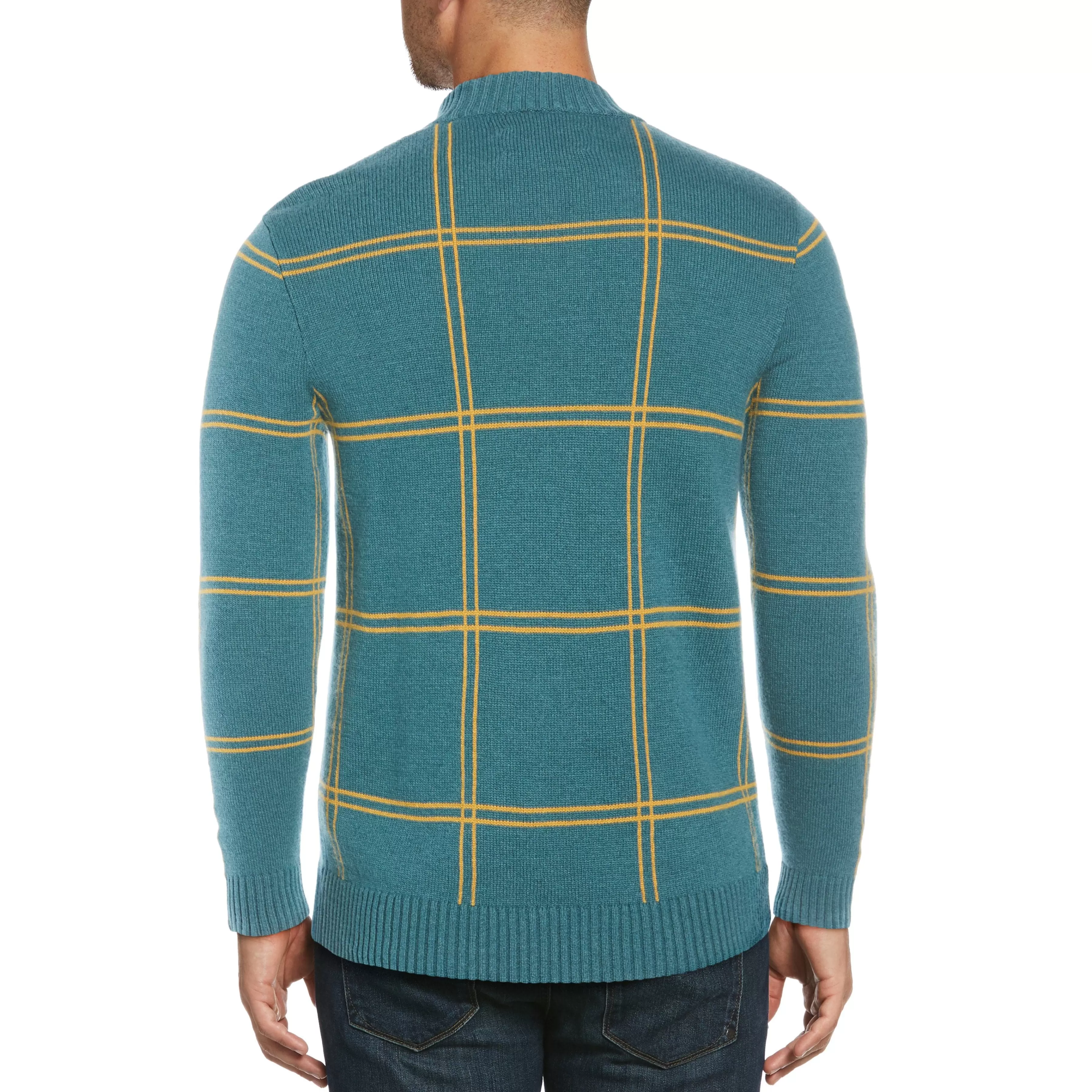 Online Mockneck Windowpane Sweater Men Sweaters