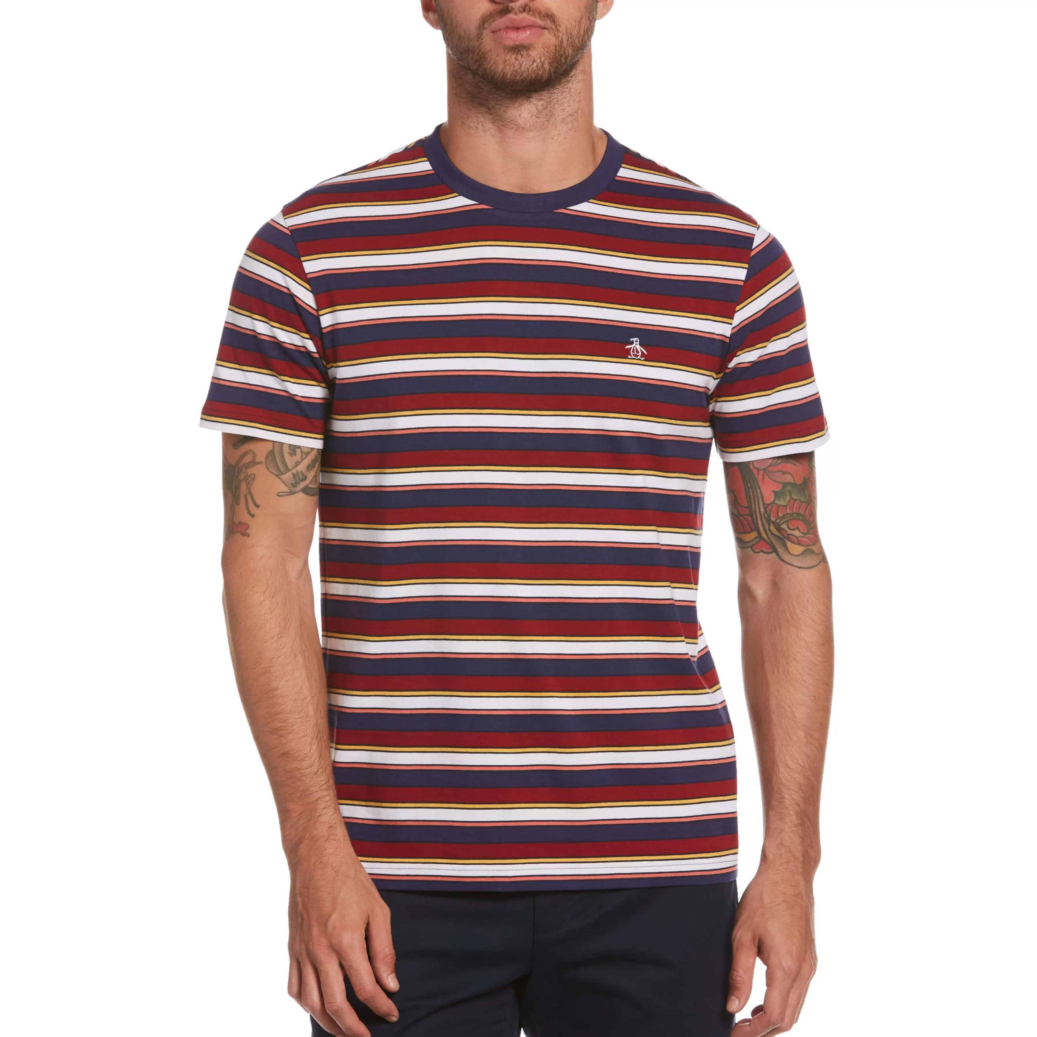 Discount Multi-Color Stripe Tee Men Tees